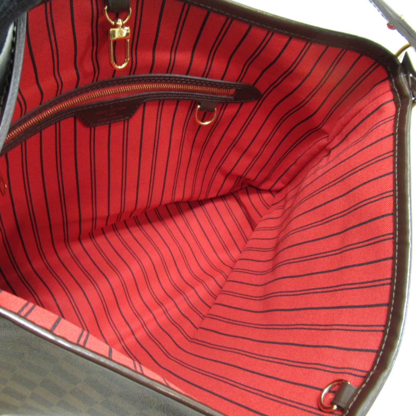 LOUIS VUITTON Damier Delightful PM金扣肩背袋啡色