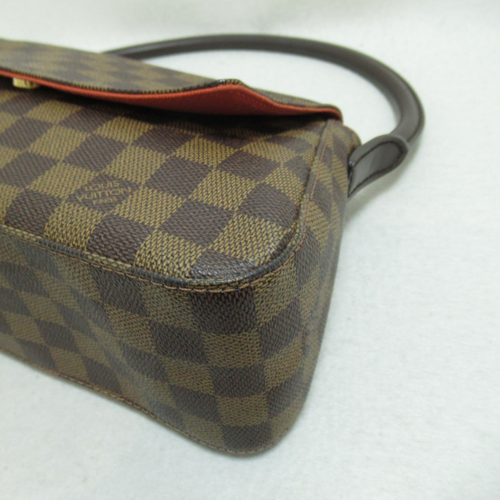 LOUIS VUITTON Damier Mini Looping金扣肩背袋啡色