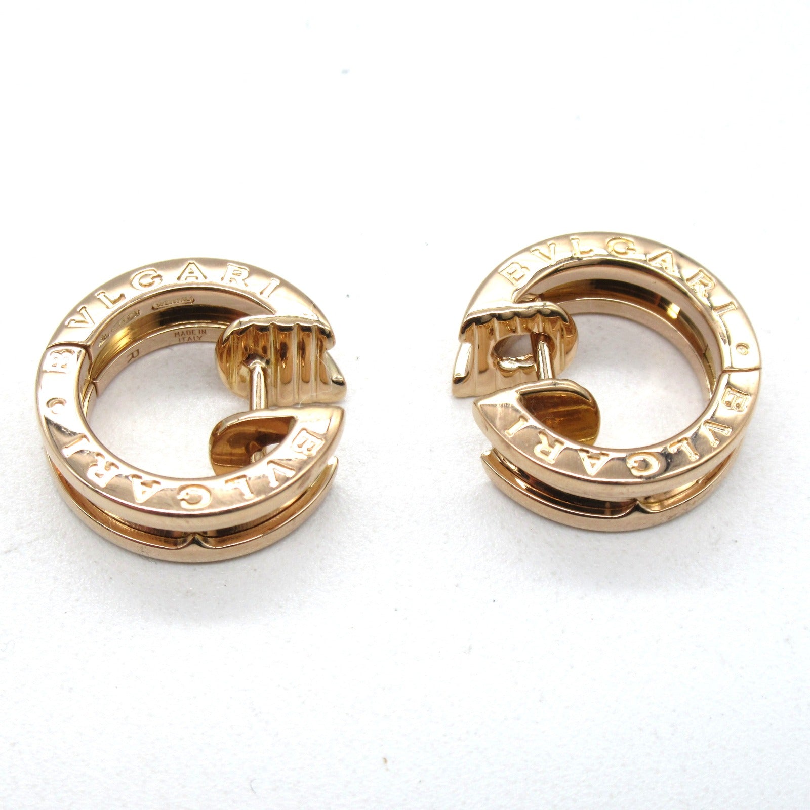 BVLGARI 18K玫瑰金B-zero1 Pierced Earrings耳環金色