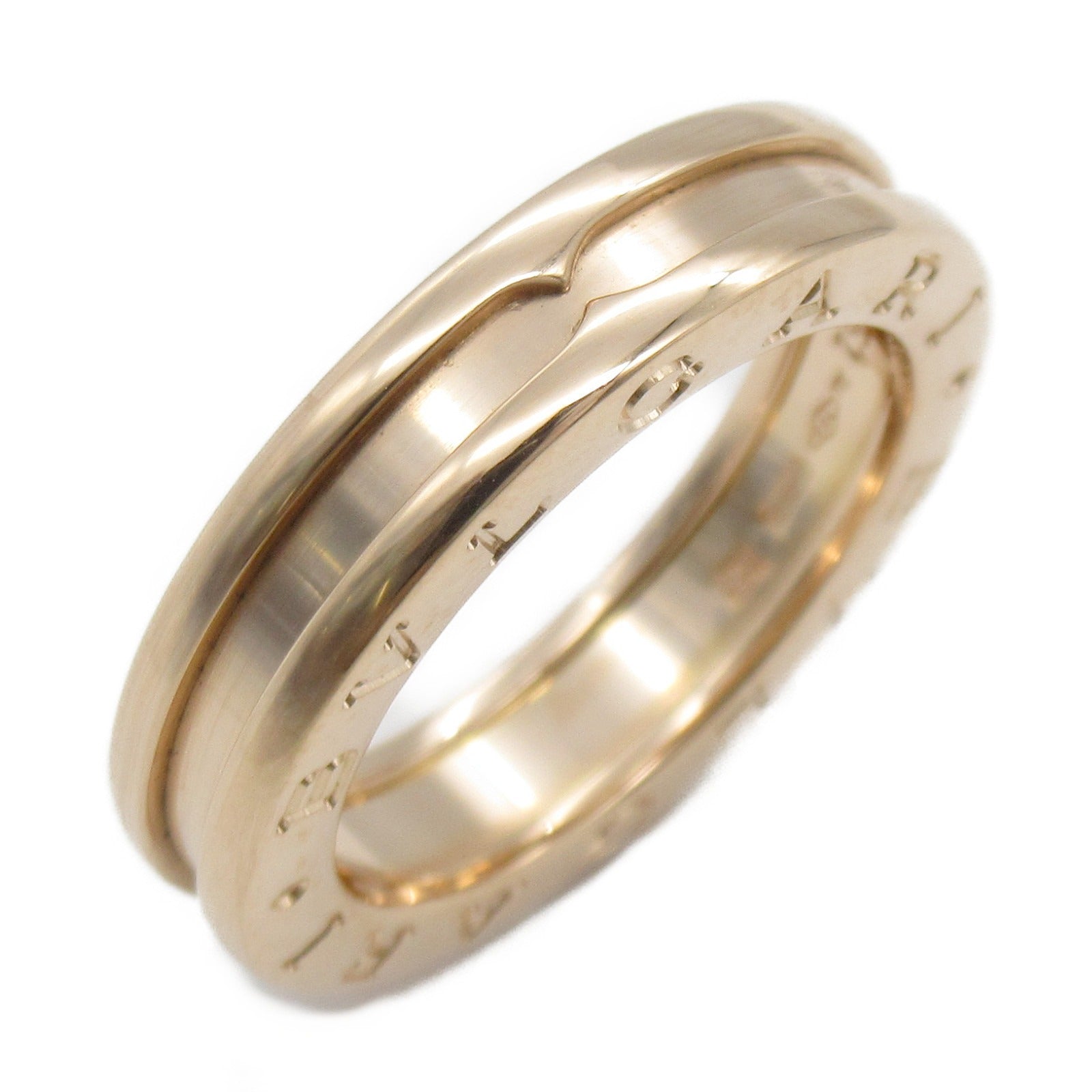 BVLGARI 18K玫瑰金B-zero1 1 Band Ring戒指US#6.25/JP#12/Bvlgari#52