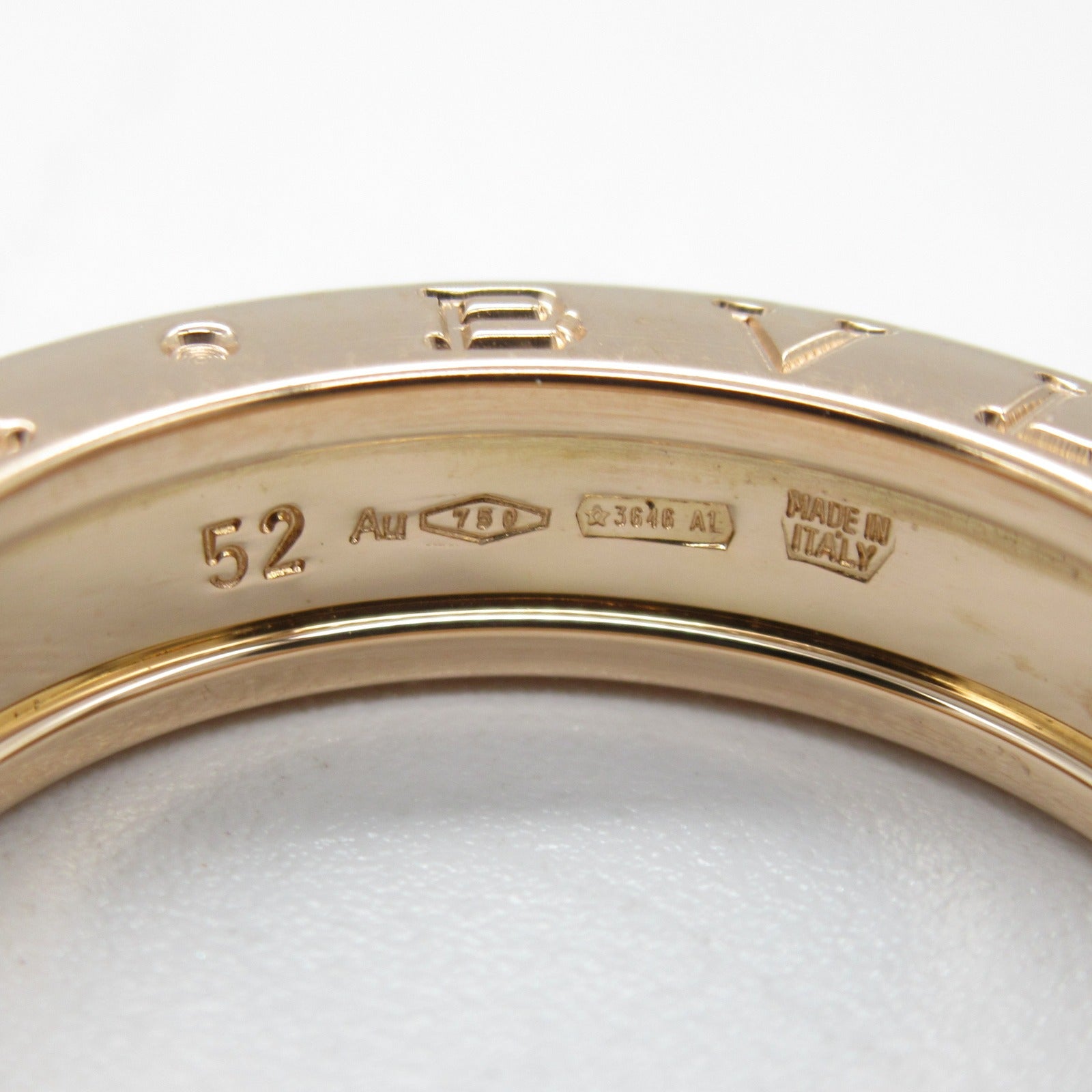 BVLGARI 18K玫瑰金B-zero1 1 Band Ring戒指US#6.25/JP#12/Bvlgari#52