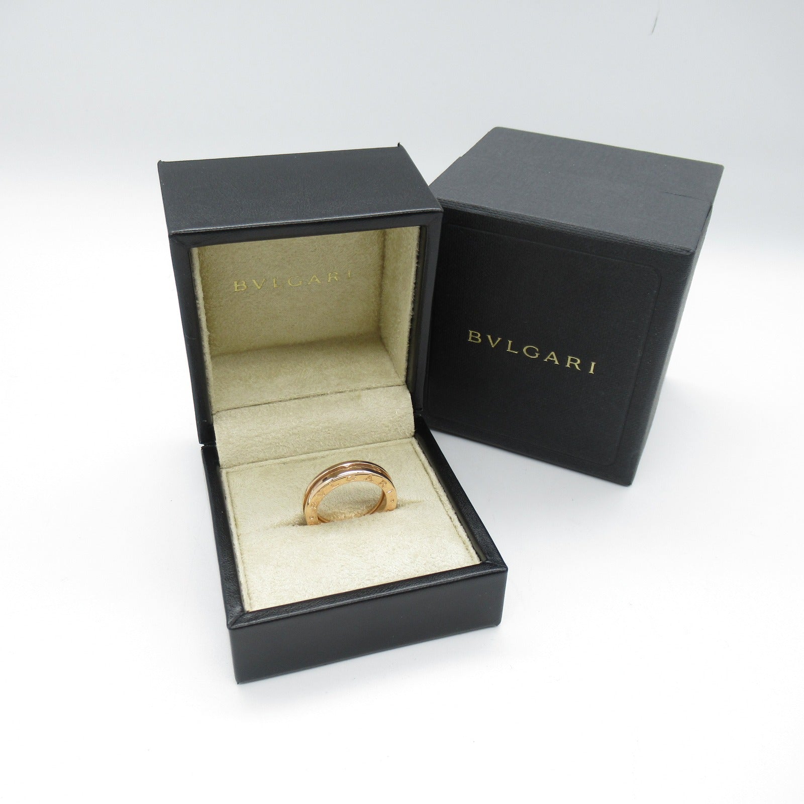 BVLGARI 18K玫瑰金B-zero1 1 Band Ring戒指US#6.25/JP#12/Bvlgari#52