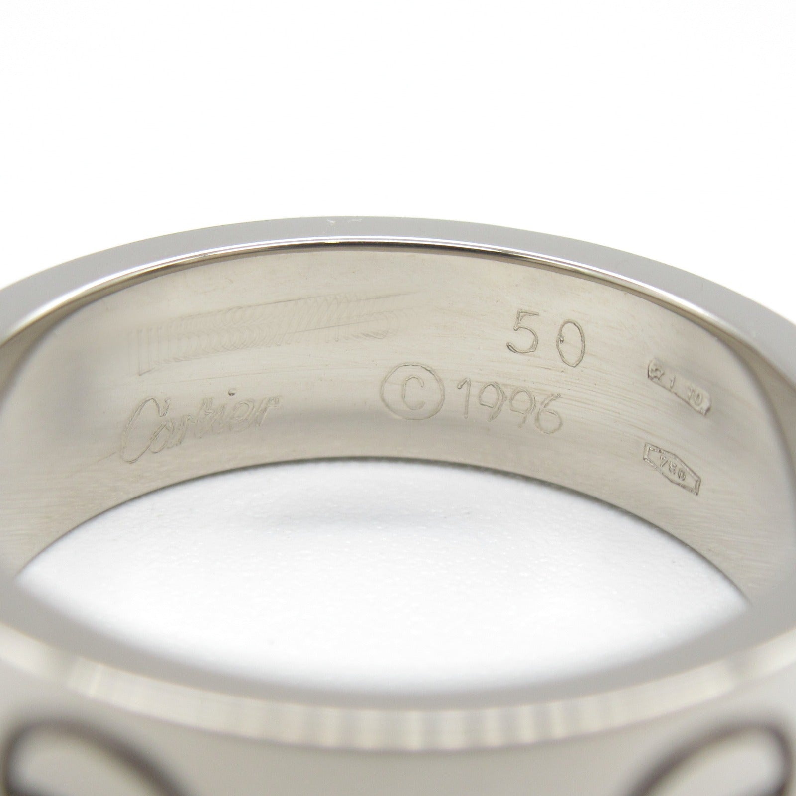 CARTIER 18K白金Love Ring戒指US#5.25/Cartier#50