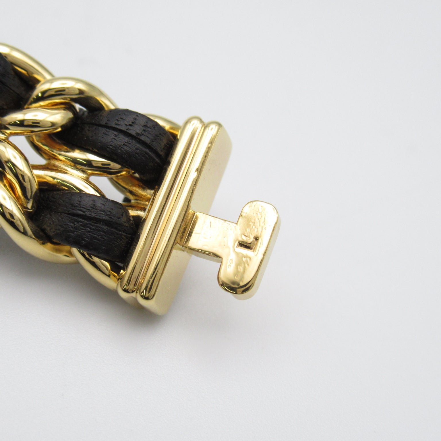 CHANEL Premiere L鍍金/皮革手錶石英機芯黑色