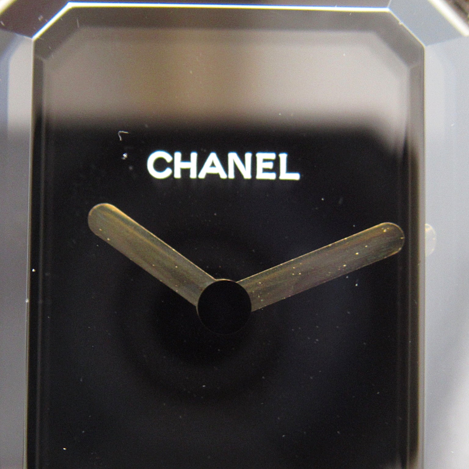 CHANEL Premiere L鍍金/皮革手錶石英機芯黑色