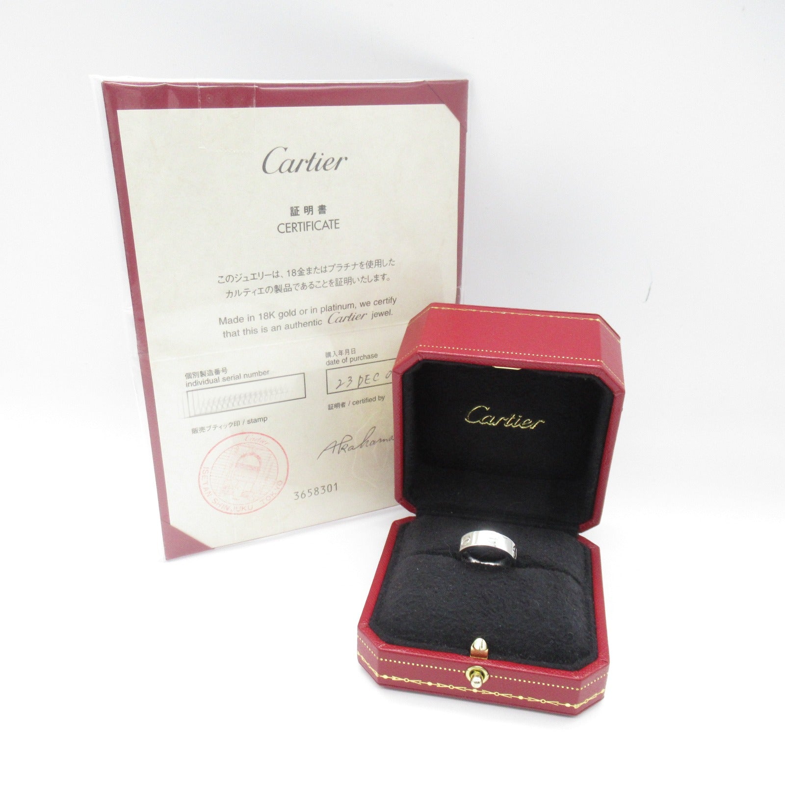 CARTIER 18K白金Love Ring戒指Cartier#49/US#4.75