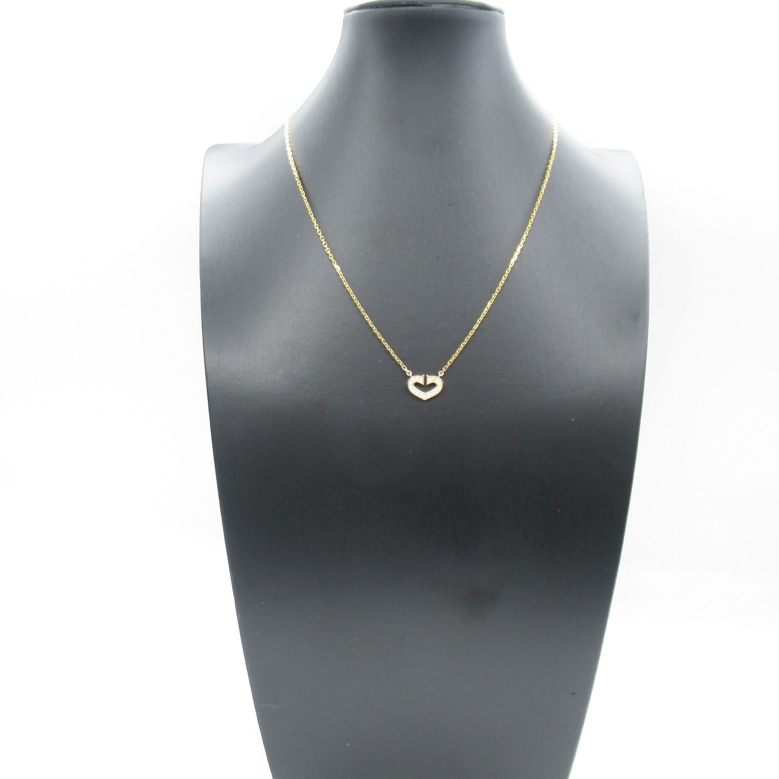 CARTIER 18K玫瑰金C Heart Diamond Necklace鑽石項鍊#38cm