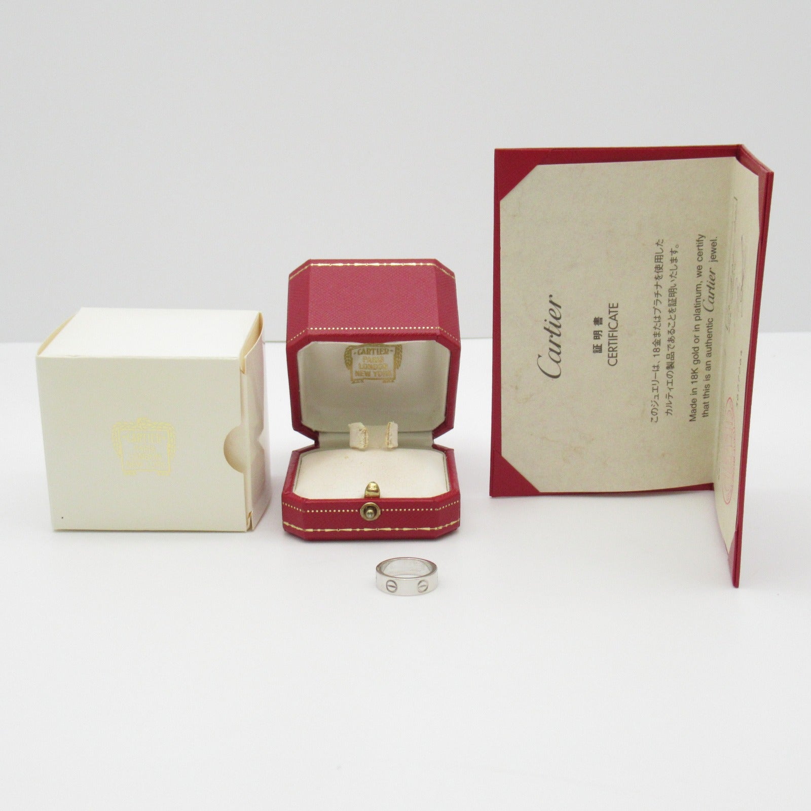 CARTIER 18K白金Love Ring戒指US#5/Cartier#50