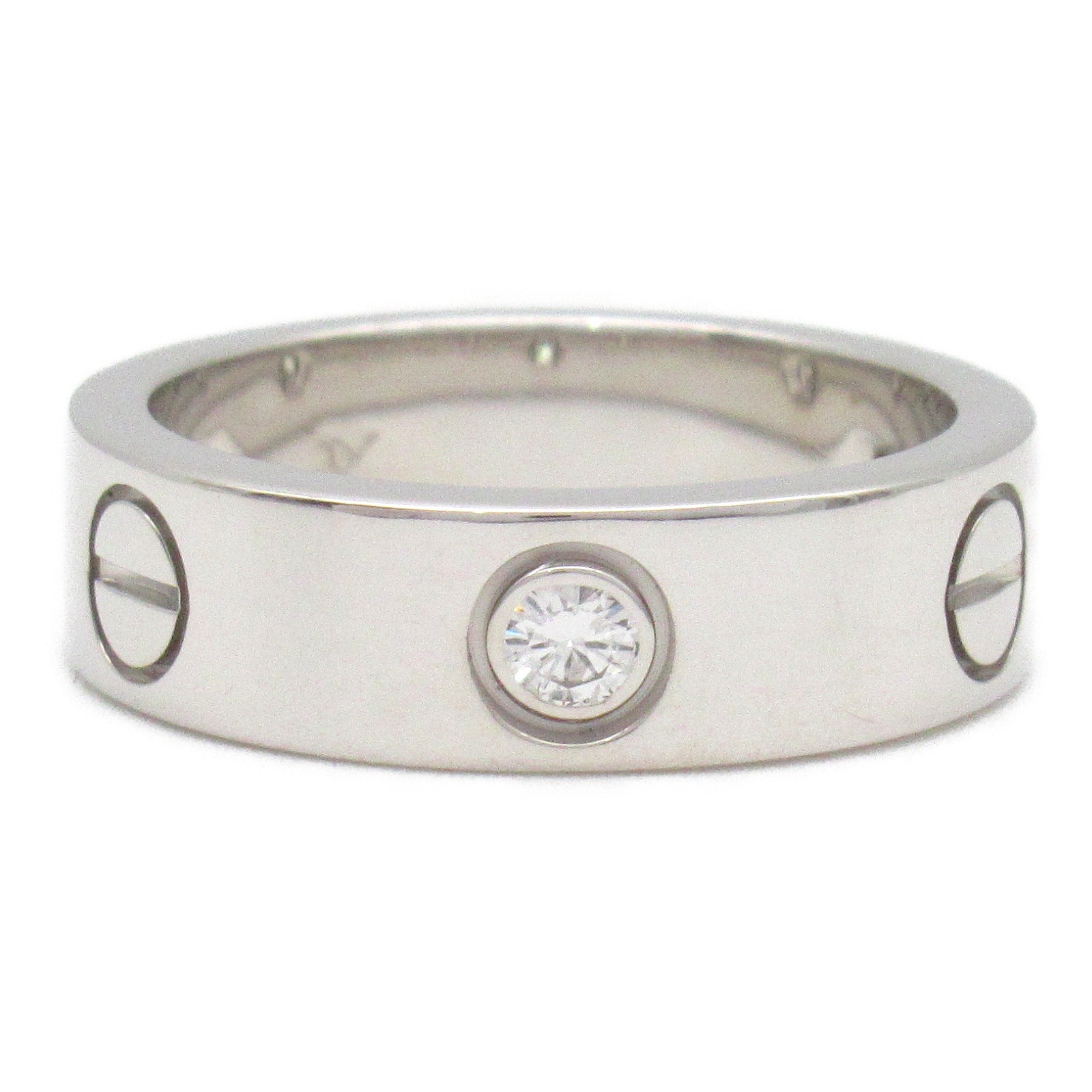CARTIER 18K白金Love 3P Diamond Ring戒指US#6/Cartier#52