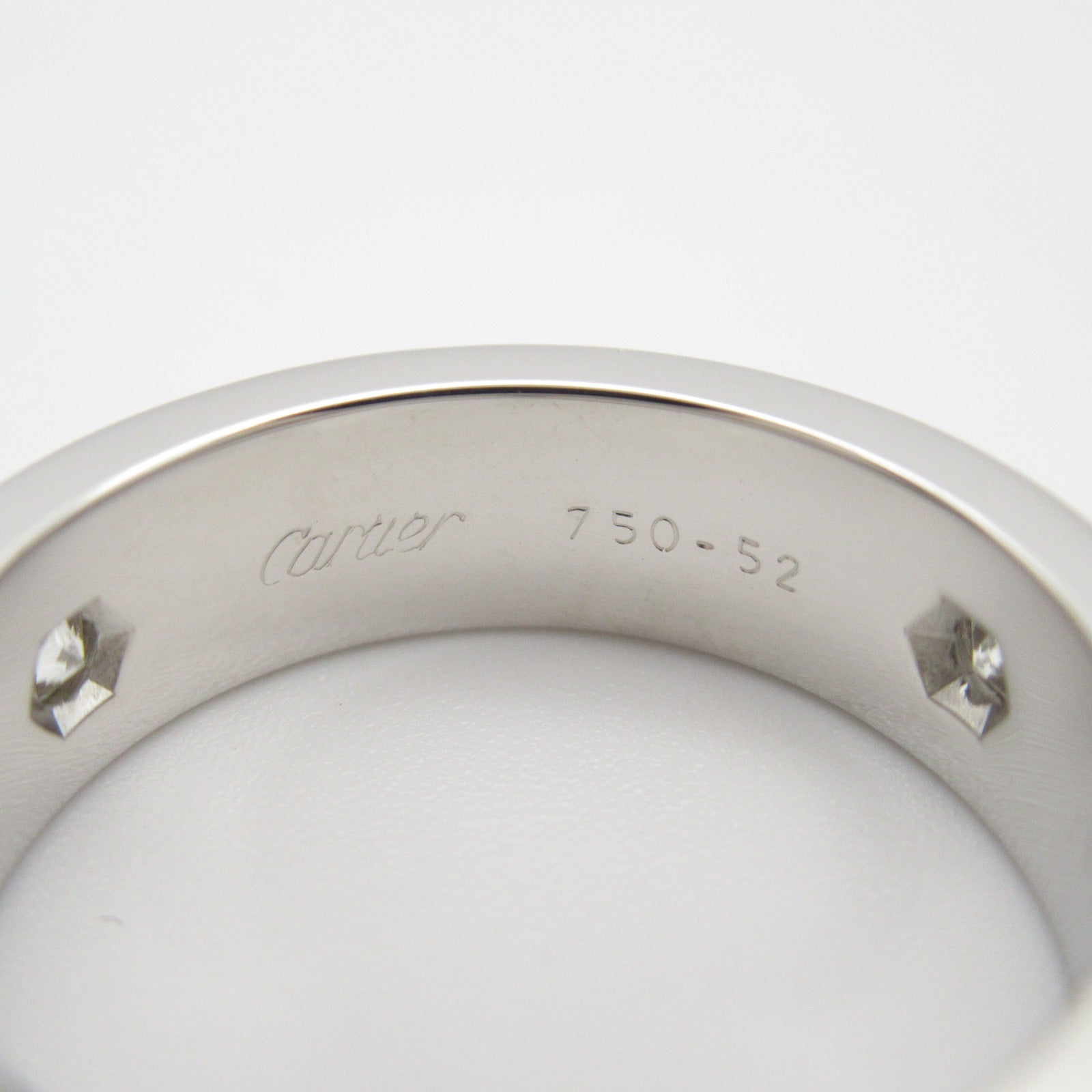 CARTIER 18K白金Love 3P Diamond Ring戒指US#6/Cartier#52