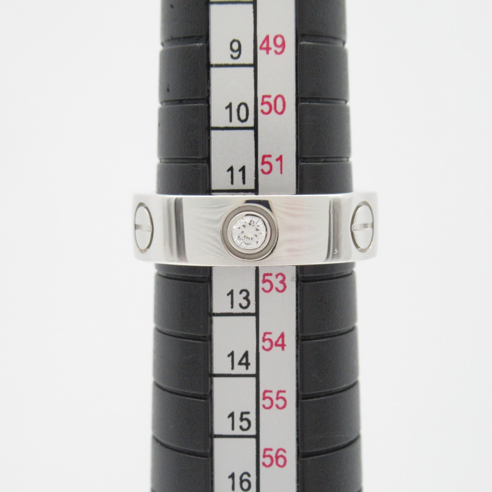 CARTIER 18K白金Love 3P Diamond Ring戒指US#6/Cartier#52