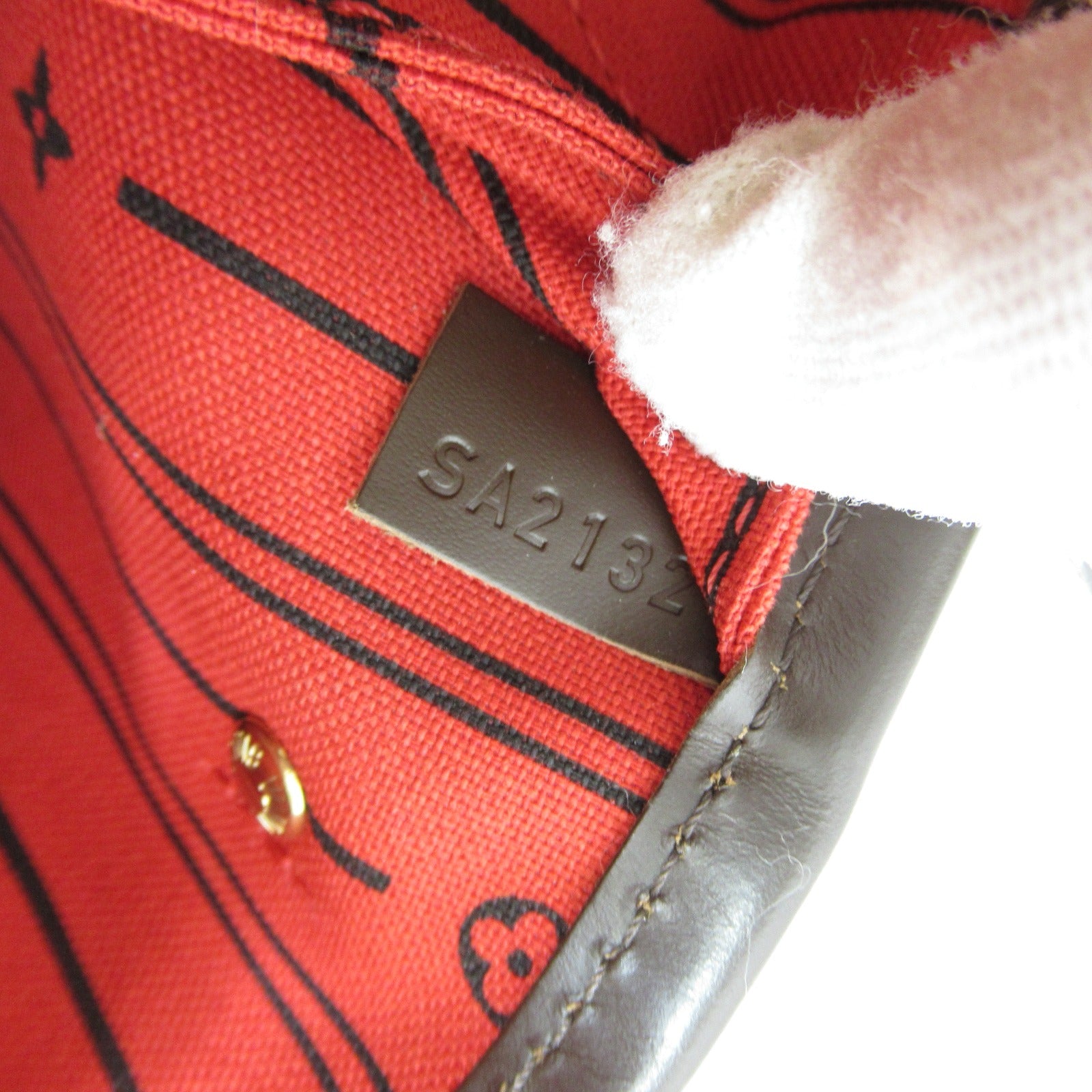 LOUIS VUITTON Damier Neverfull PM金扣手挽袋啡色