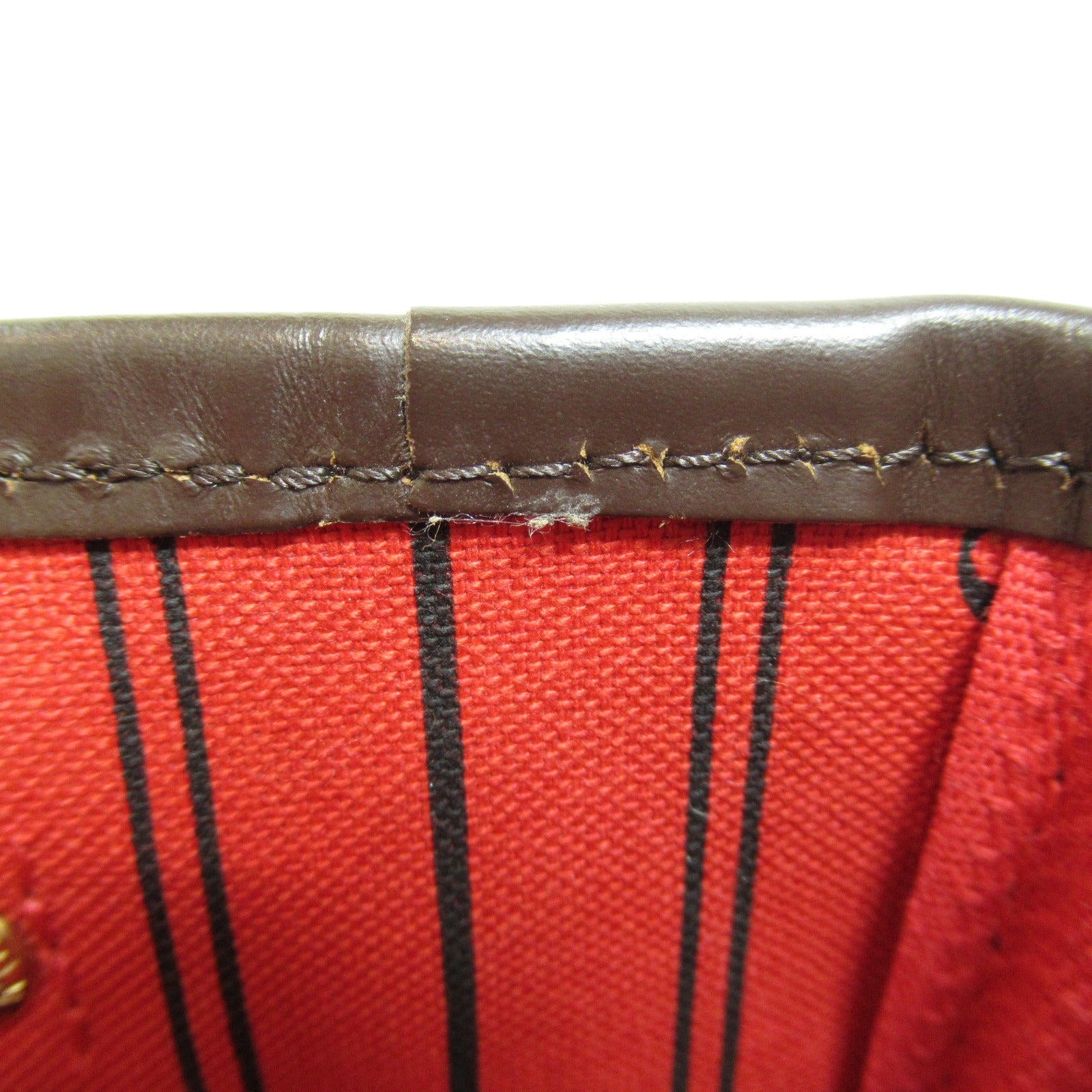 LOUIS VUITTON Damier Neverfull PM金扣手挽袋啡色