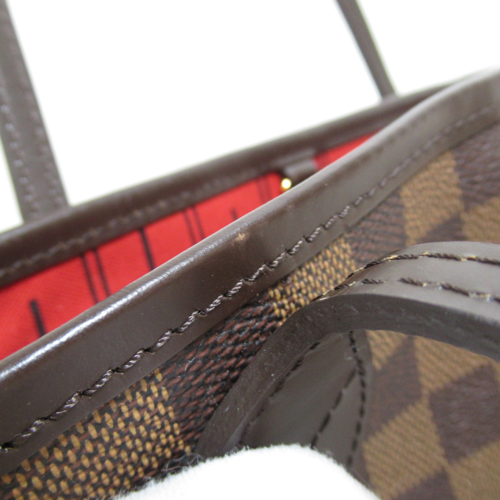 LOUIS VUITTON Damier Neverfull PM金扣手挽袋啡色