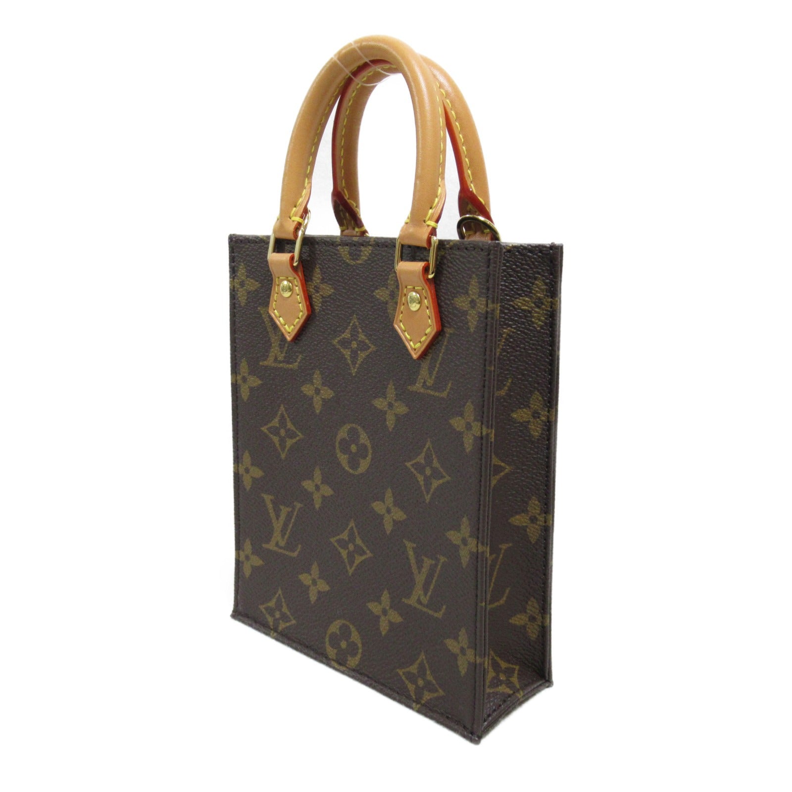 LOUIS VUITTON Monogram Petit Sac Plat金扣手挽肩背兩用袋啡色