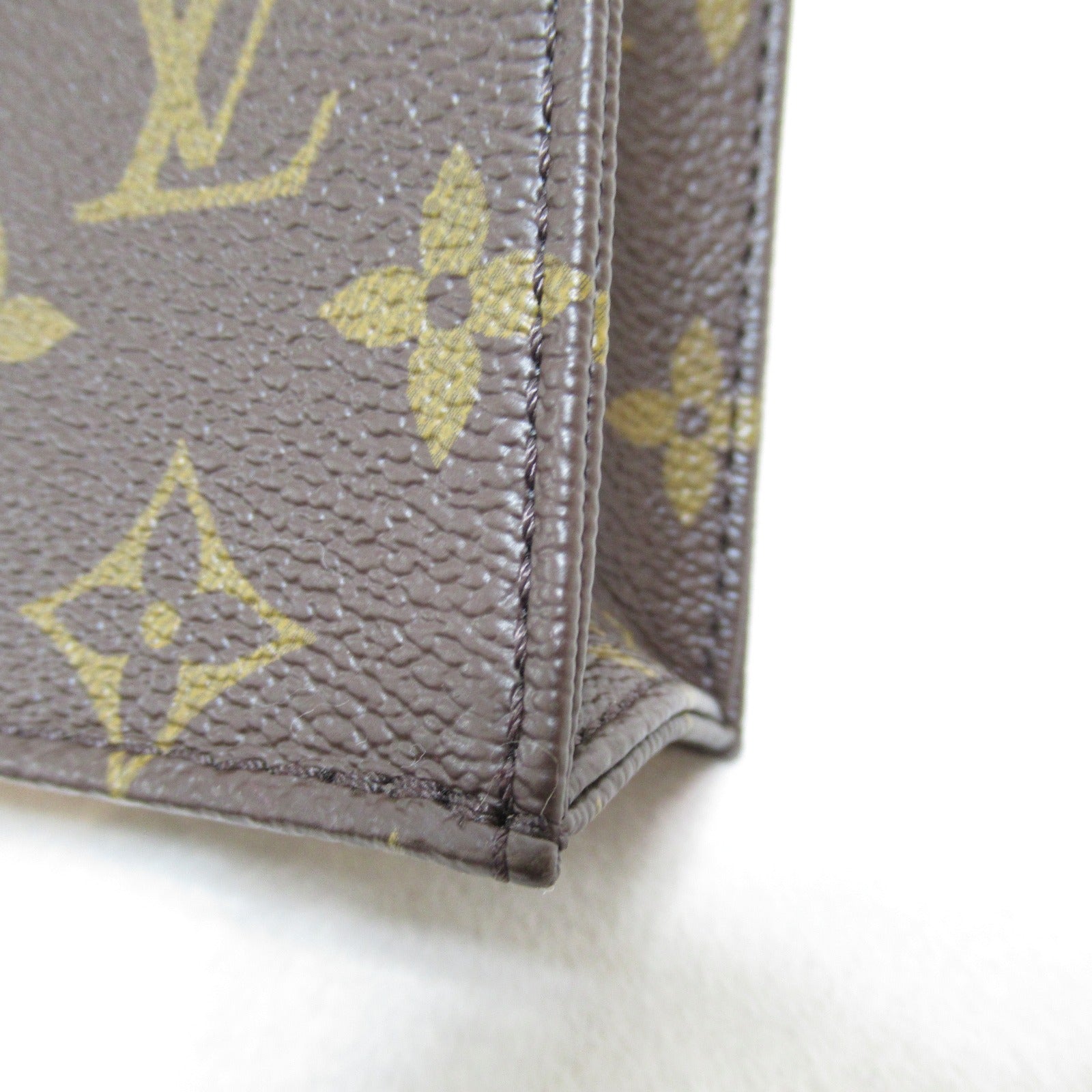 LOUIS VUITTON Monogram Petit Sac Plat金扣手挽肩背兩用袋啡色