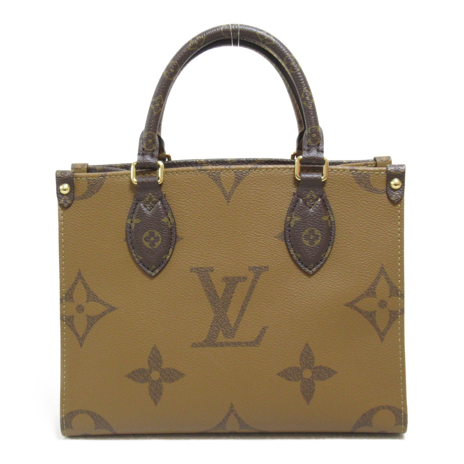 LOUIS VUITTON 【激減優惠】Monogram Reverse OnTheGo PM金扣手挽肩背兩用袋啡色