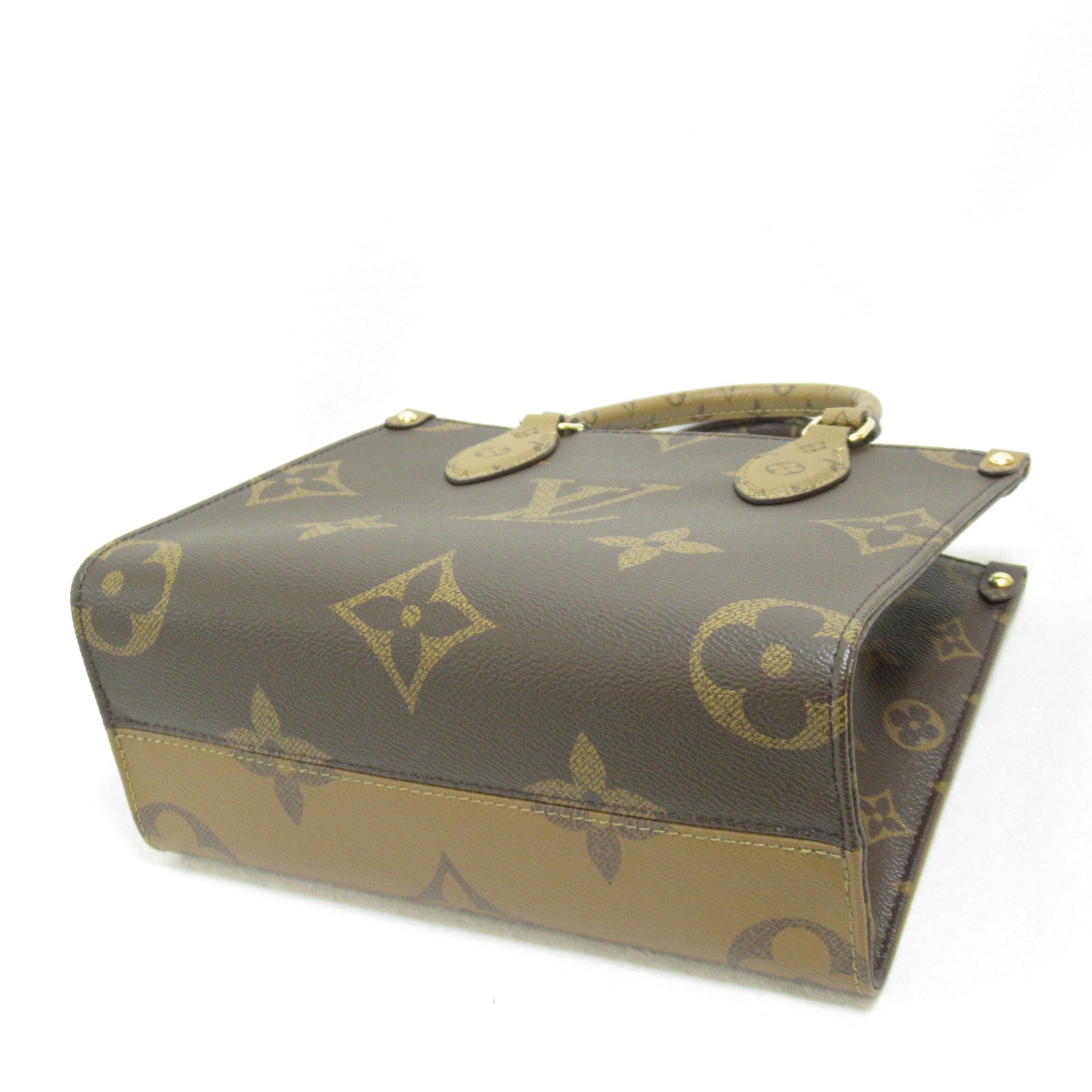 LOUIS VUITTON 【激減優惠】Monogram Reverse OnTheGo PM金扣手挽肩背兩用袋啡色