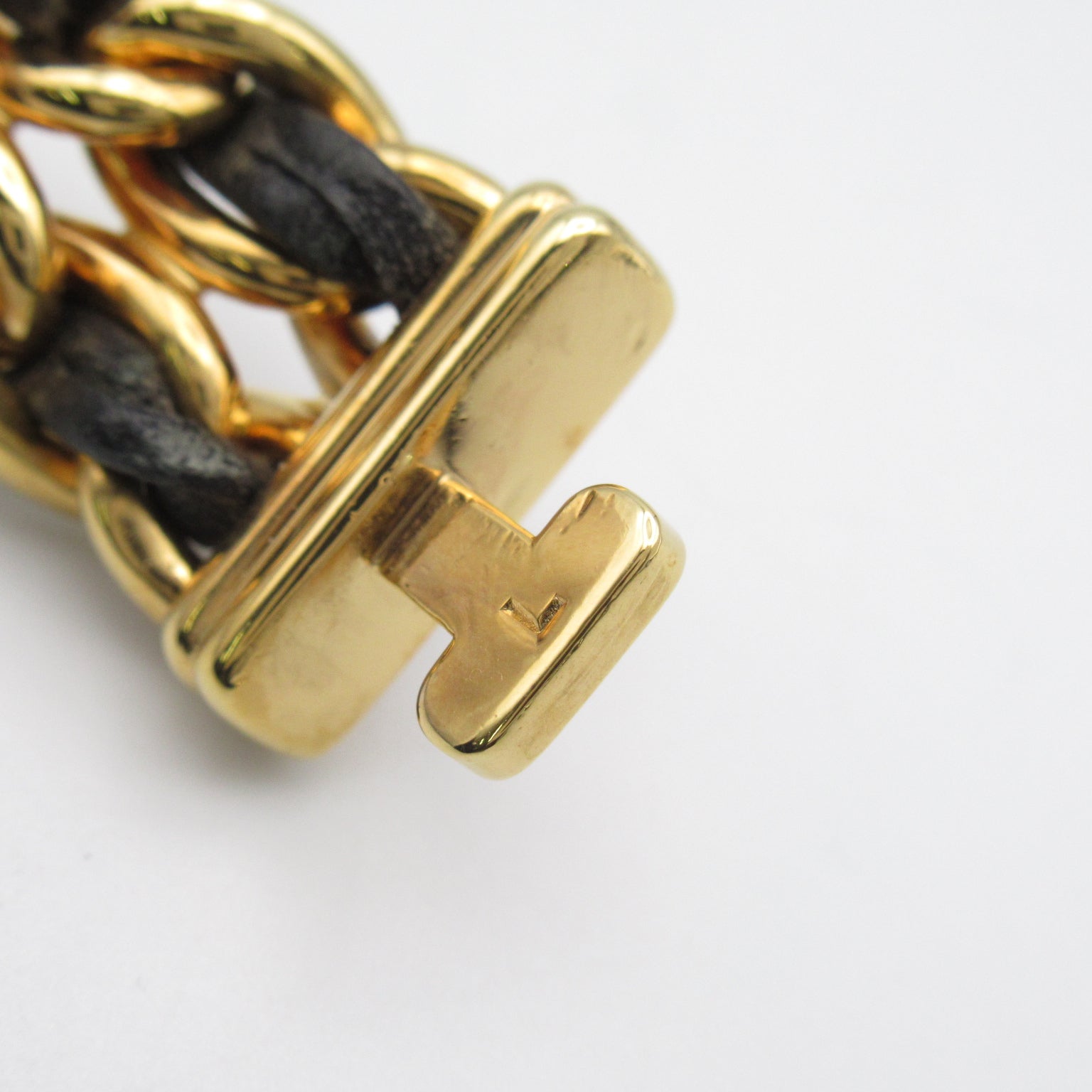 CHANEL Premiere L鍍金/皮革手錶石英機芯黑色