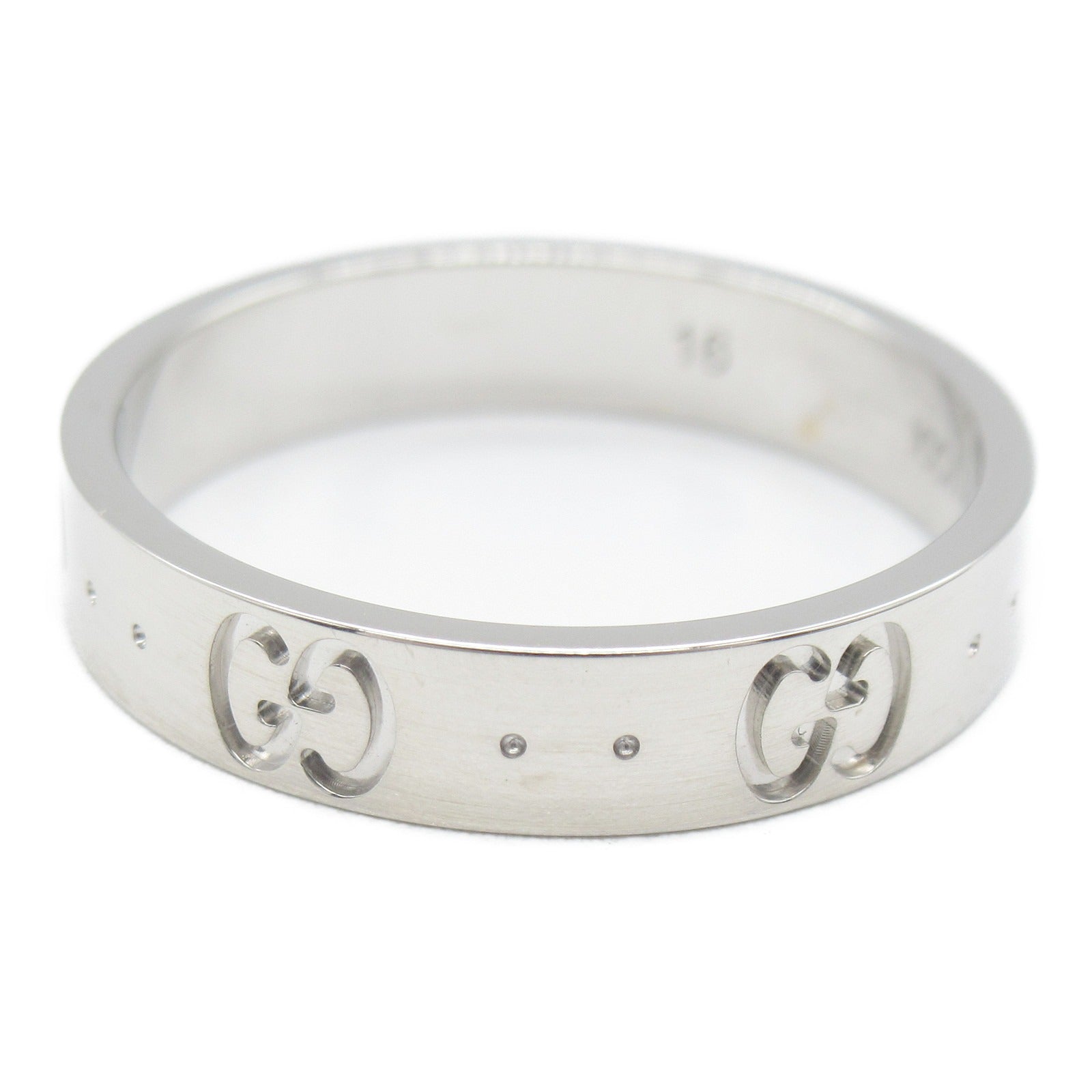 GUCCI 18K白金Icon Ring戒指US#7.5/JP#15.5/Gucci#16