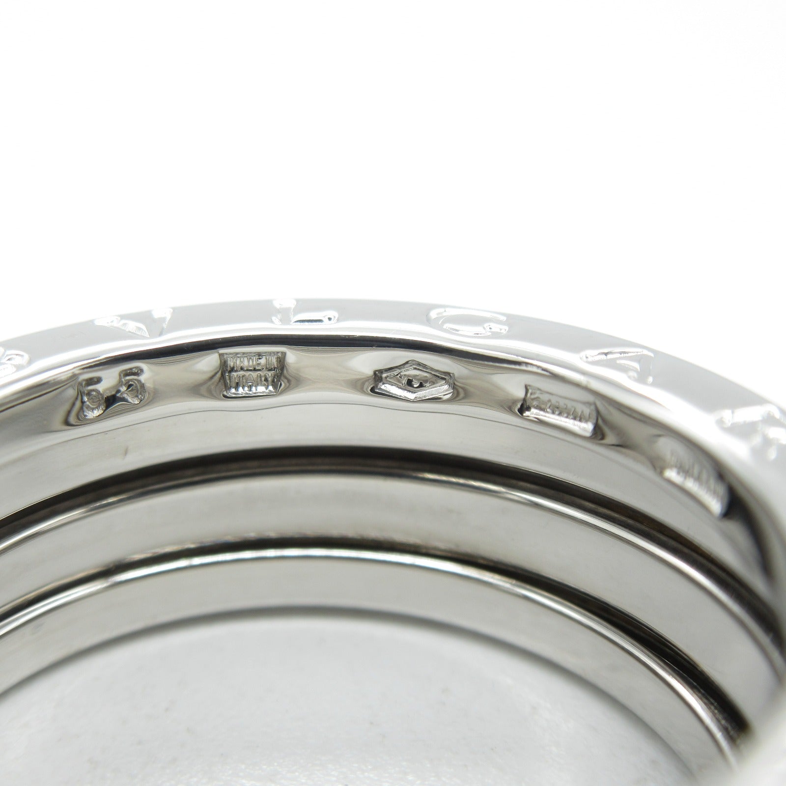 BVLGARI 18K白金B-zero1 3 Band Ring戒指JP#14/Bvlgari#55