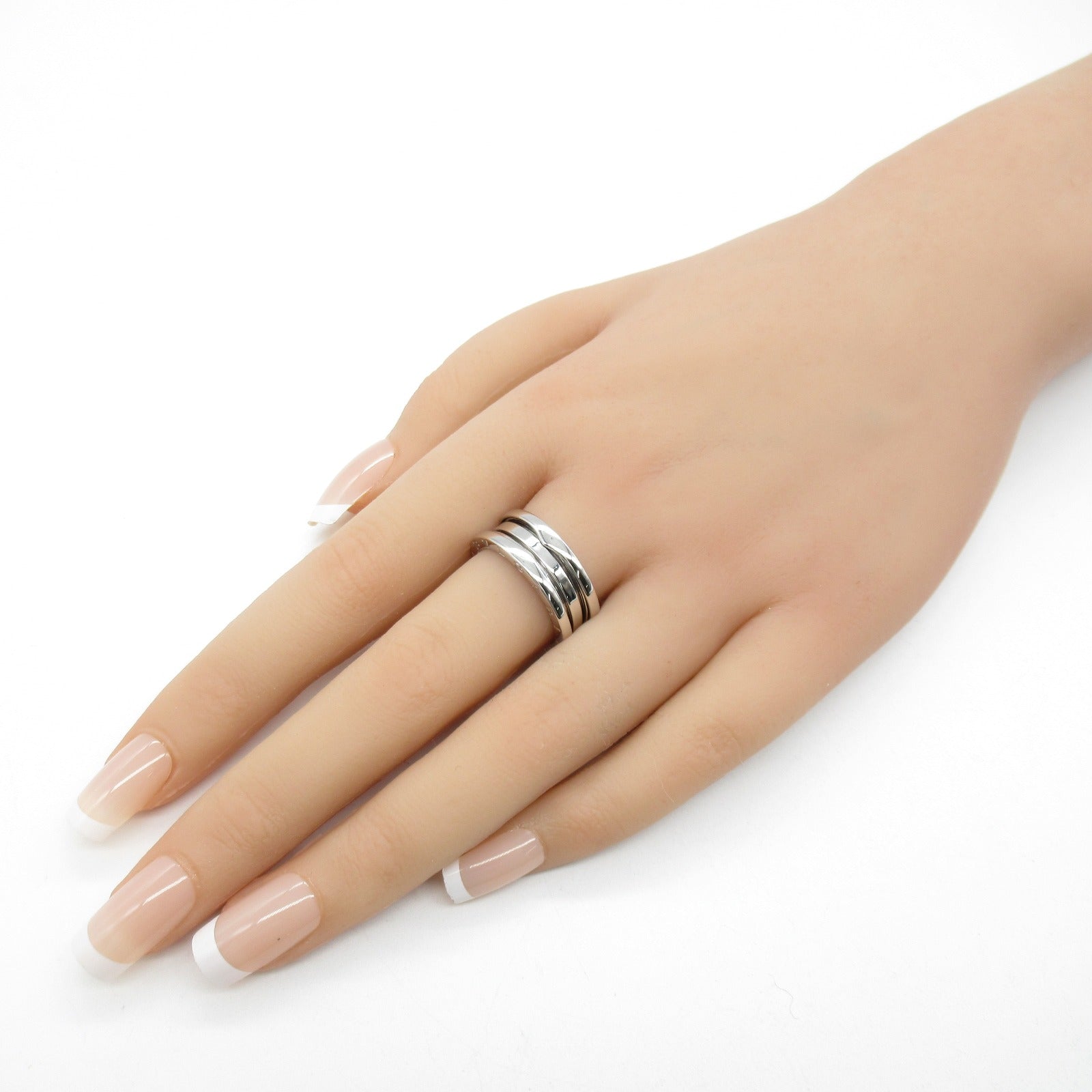 BVLGARI 18K白金B-zero1 3 Band Ring戒指JP#14/Bvlgari#55