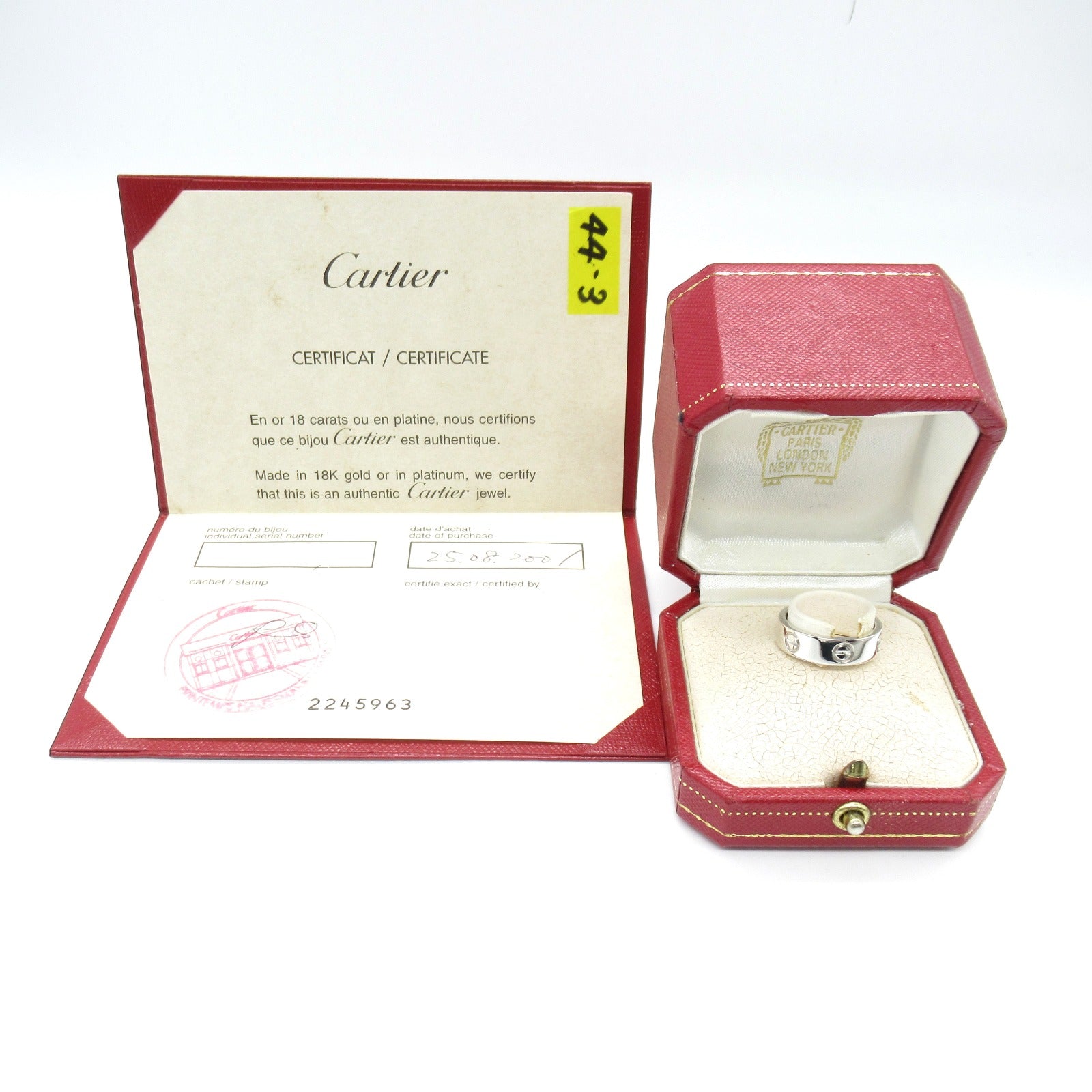 CARTIER 18K白金Love Ring戒指US#6.5/Cartier#53