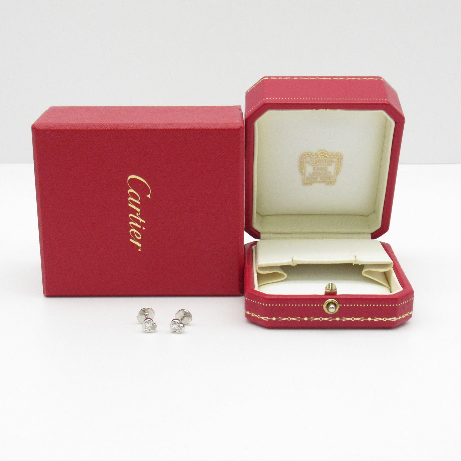 CARTIER PT950鉑金Heart Diamond Earrings鑽石耳環