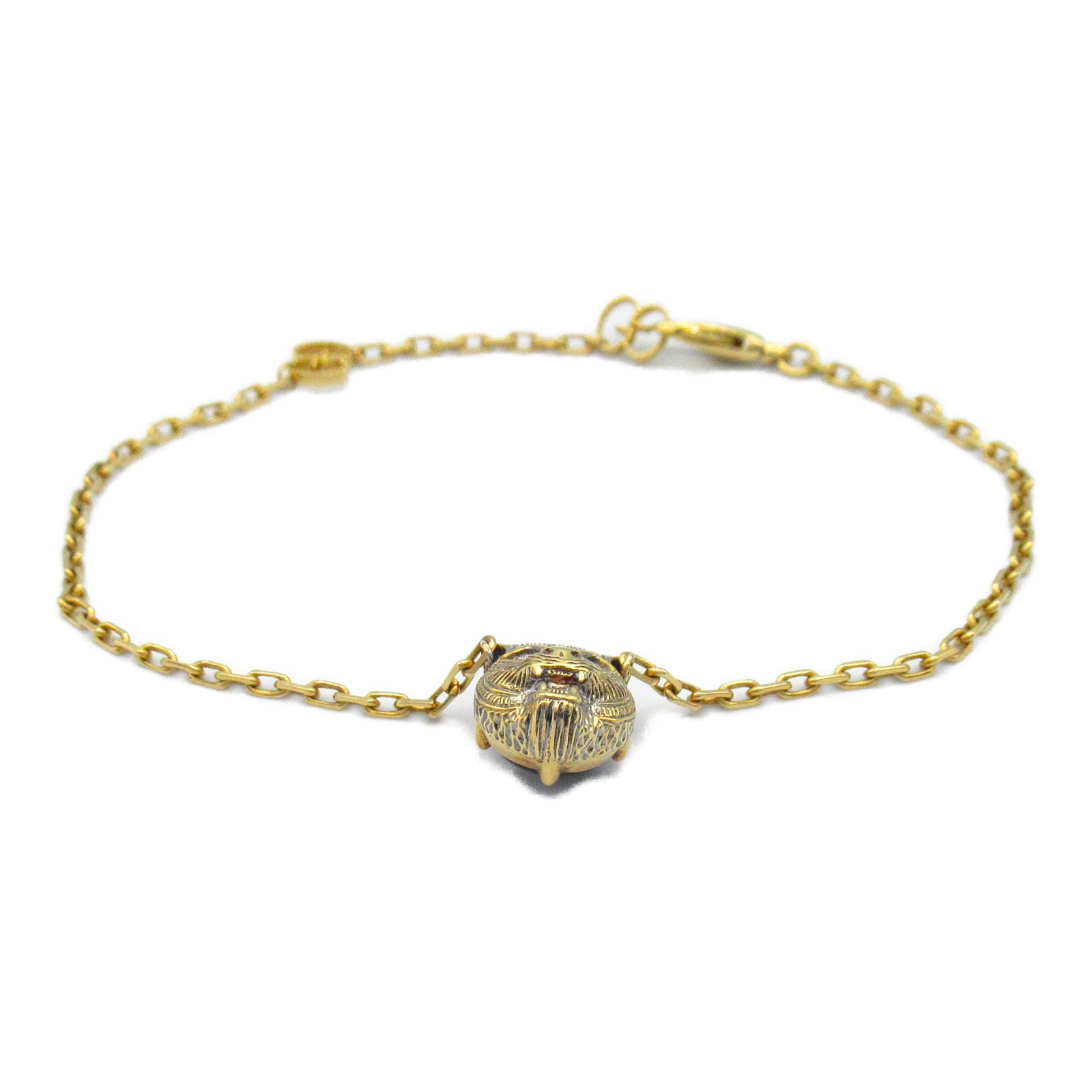GUCCI (PRICE DOWN) GG Onyx Diamond Bracelet 18K Yellow Gold