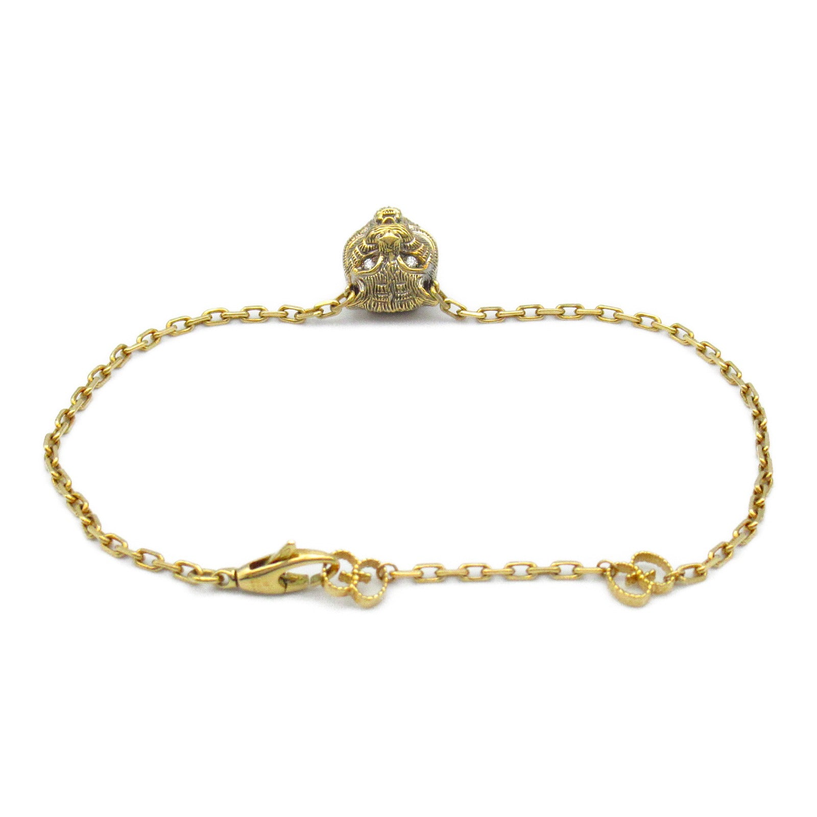 GUCCI (PRICE DOWN) GG Onyx Diamond Bracelet 18K Yellow Gold