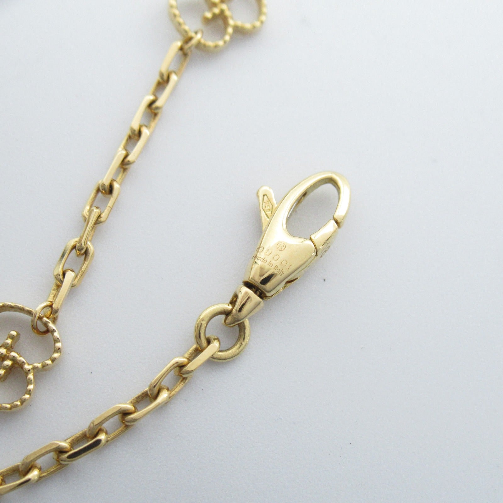 GUCCI (PRICE DOWN) GG Onyx Diamond Bracelet 18K Yellow Gold
