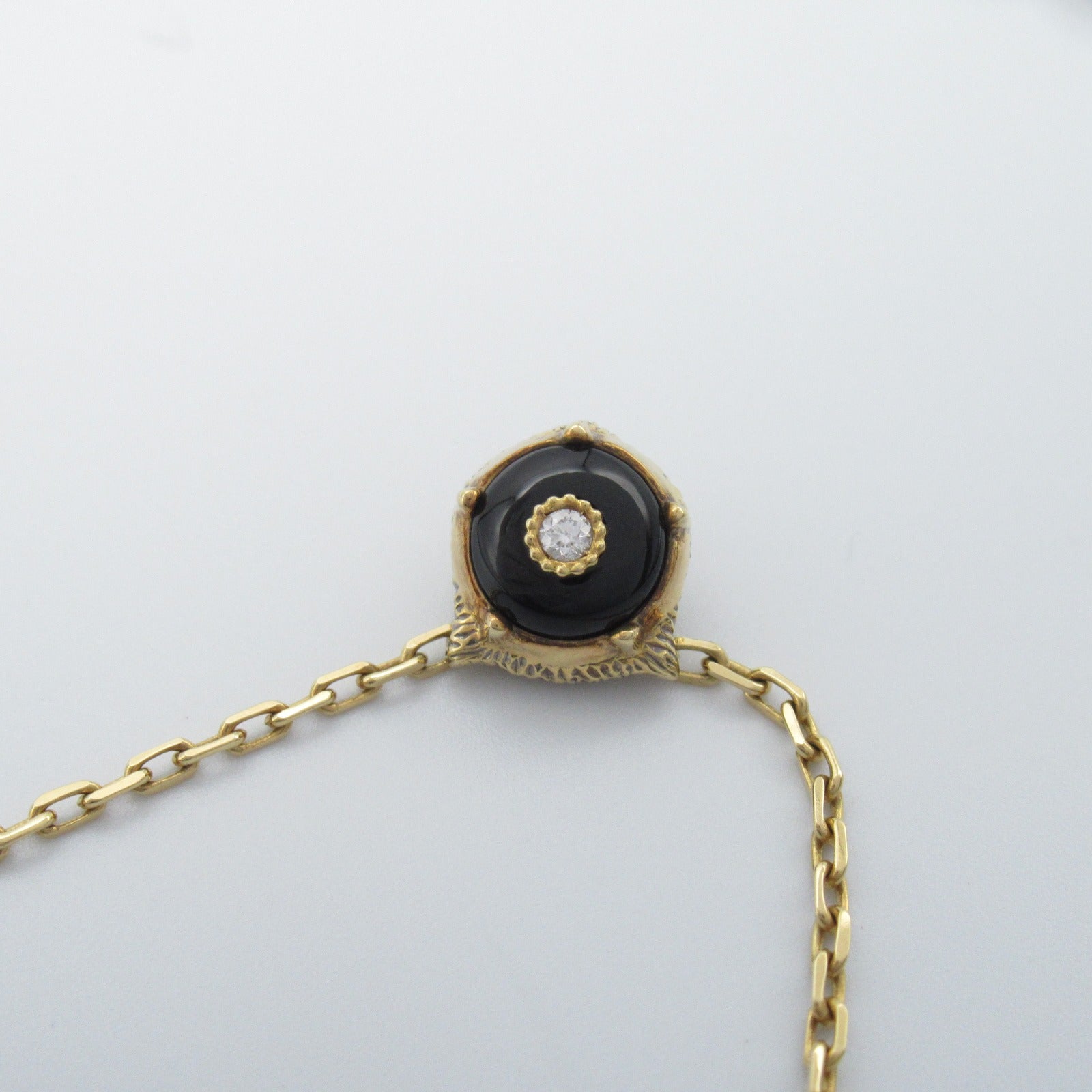 GUCCI (PRICE DOWN) GG Onyx Diamond Bracelet 18K Yellow Gold