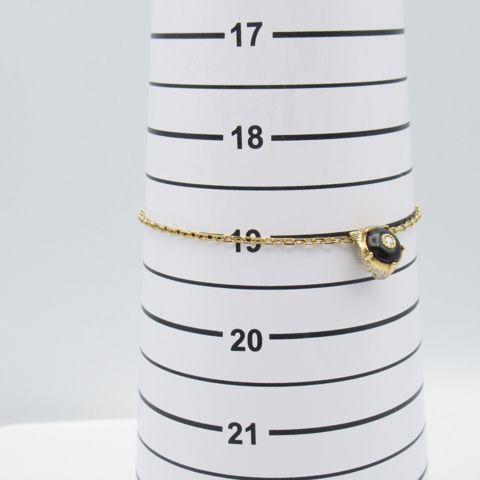 GUCCI (PRICE DOWN) GG Onyx Diamond Bracelet 18K Yellow Gold