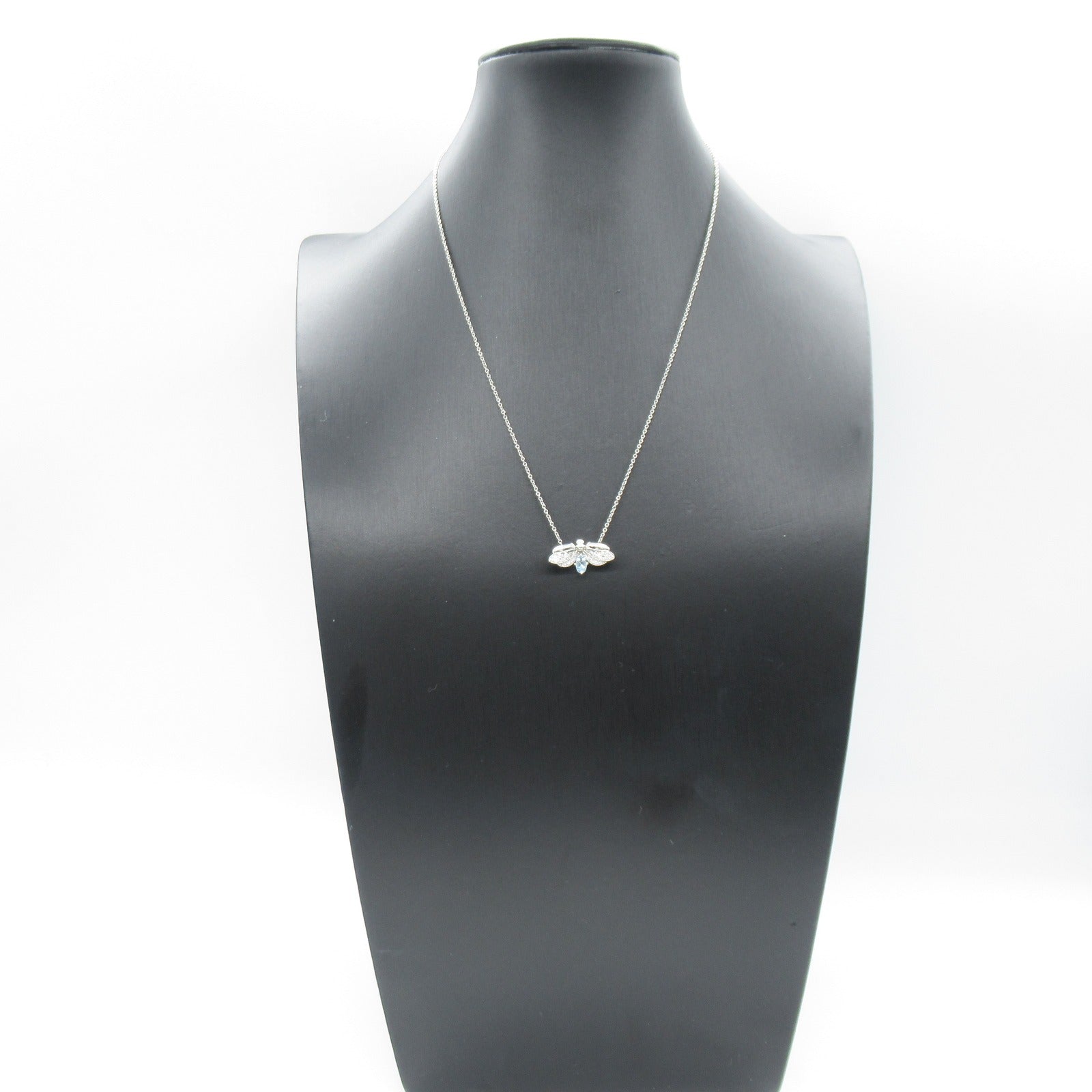 TIFFANY＆CO PT950鉑金Firefly Aquamarine Diamond Necklace藍晶/鑽石項鍊