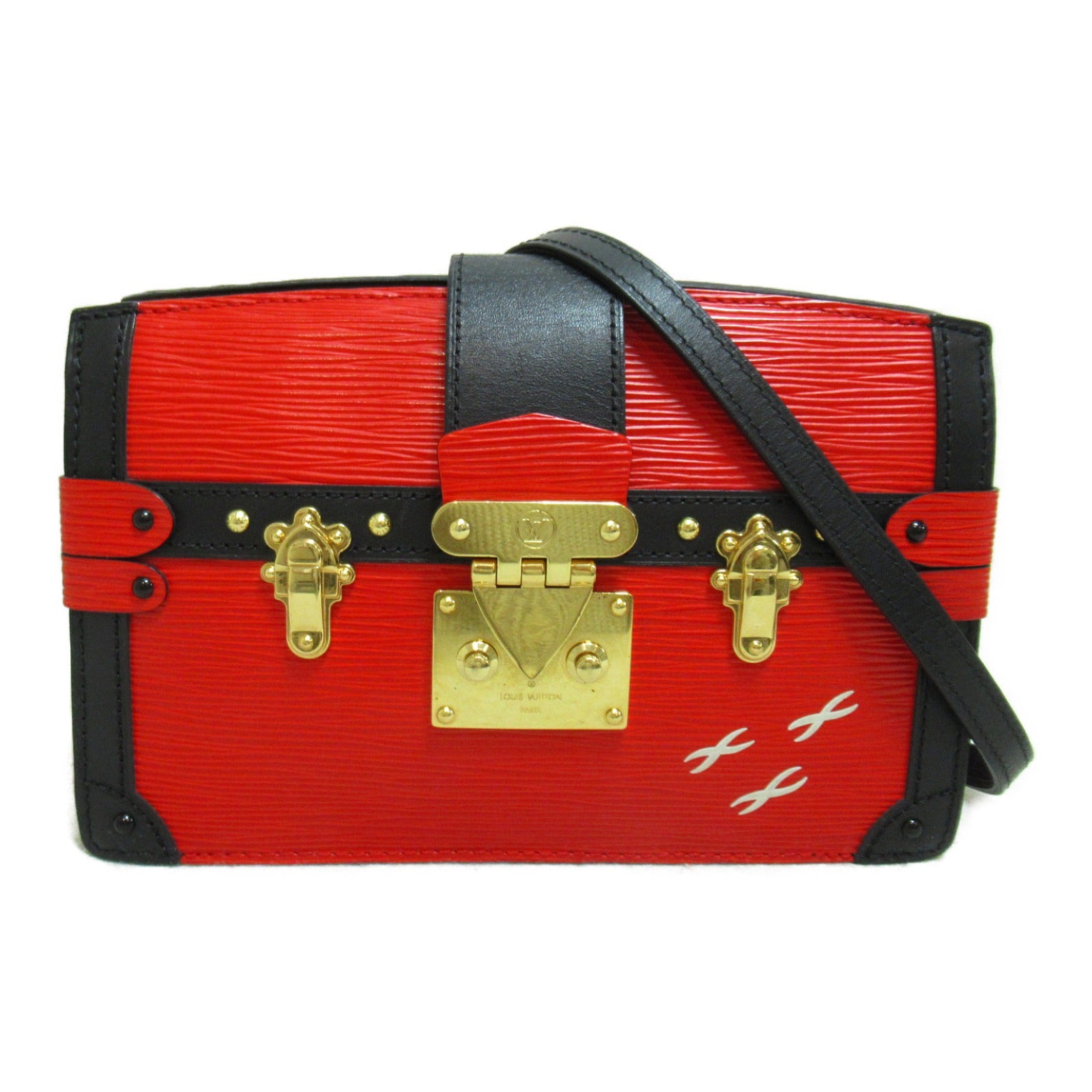 LOUIS VUITTON 【激減優惠】Epi Trunk Clutch金扣手拿包肩背兩用袋紅色/黑色