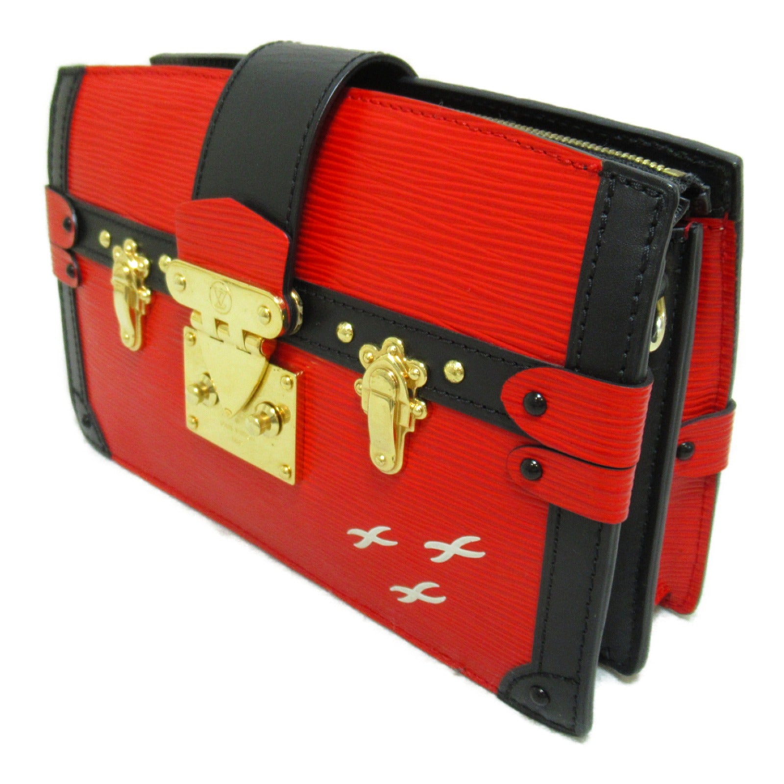 LOUIS VUITTON 【激減優惠】Epi Trunk Clutch金扣手拿包肩背兩用袋紅色/黑色
