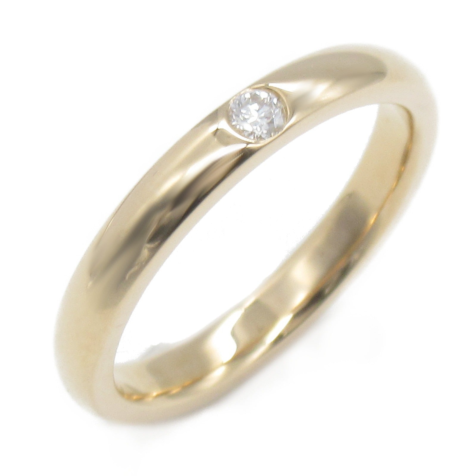 HARRY WINSTON 18K玫瑰金Round Cut Marriage 1P Diamond Ring鑽石戒指US#5/JP#9