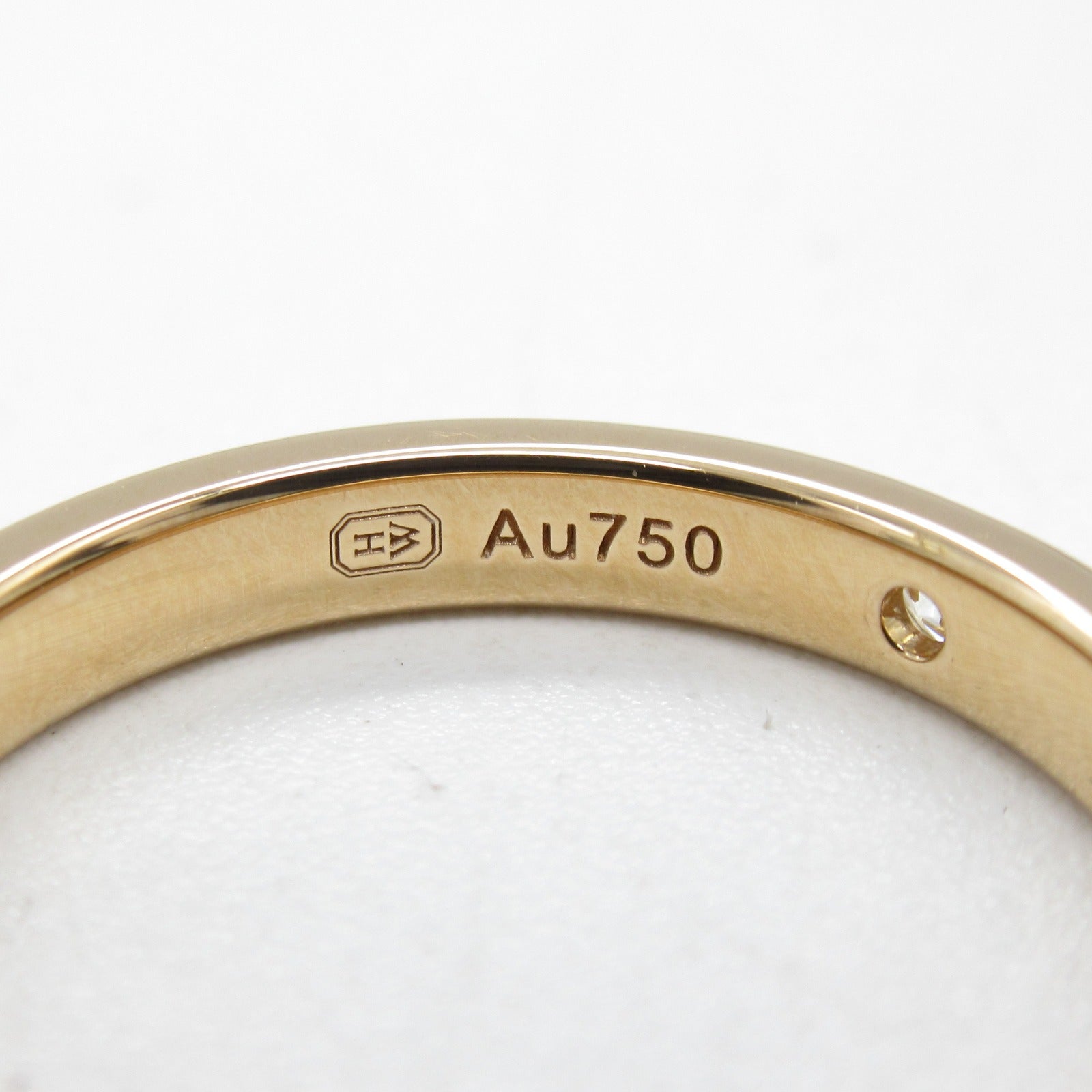 HARRY WINSTON 18K玫瑰金Round Cut Marriage 1P Diamond Ring鑽石戒指US#5/JP#9