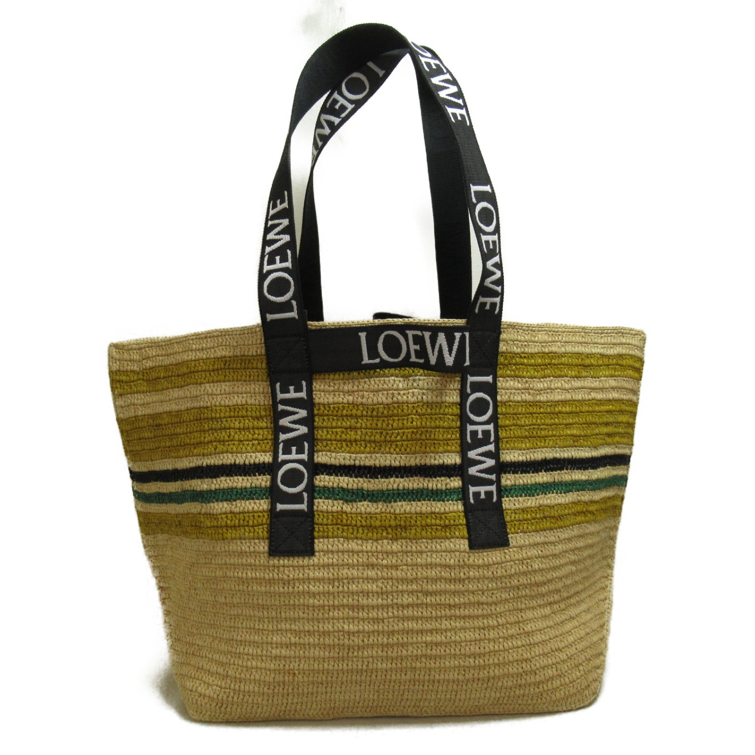LOEWE 【激減優惠】Raffia Fold Shopper肩背袋彩色/黑色