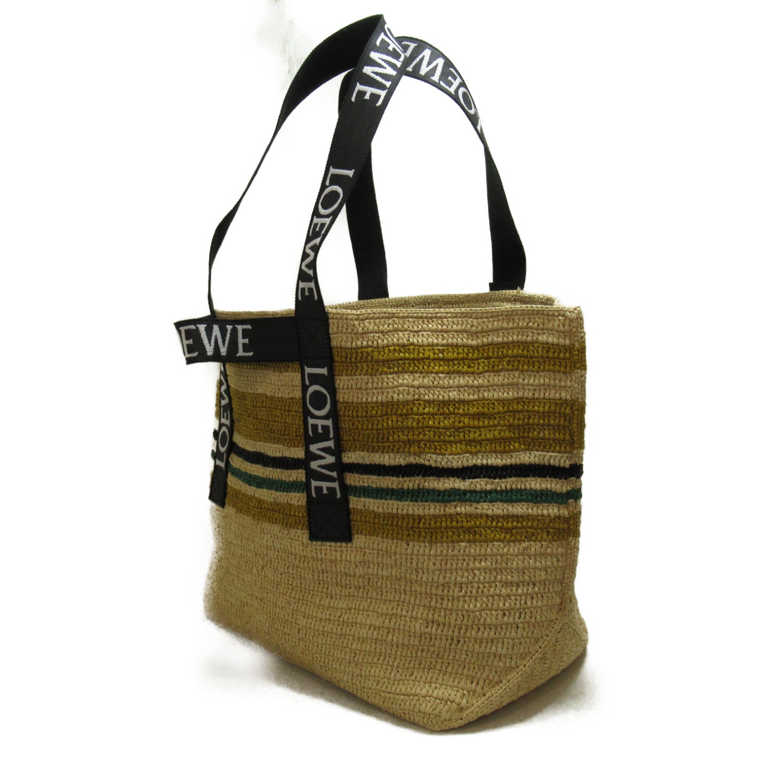 LOEWE 【激減優惠】Raffia Fold Shopper肩背袋彩色/黑色