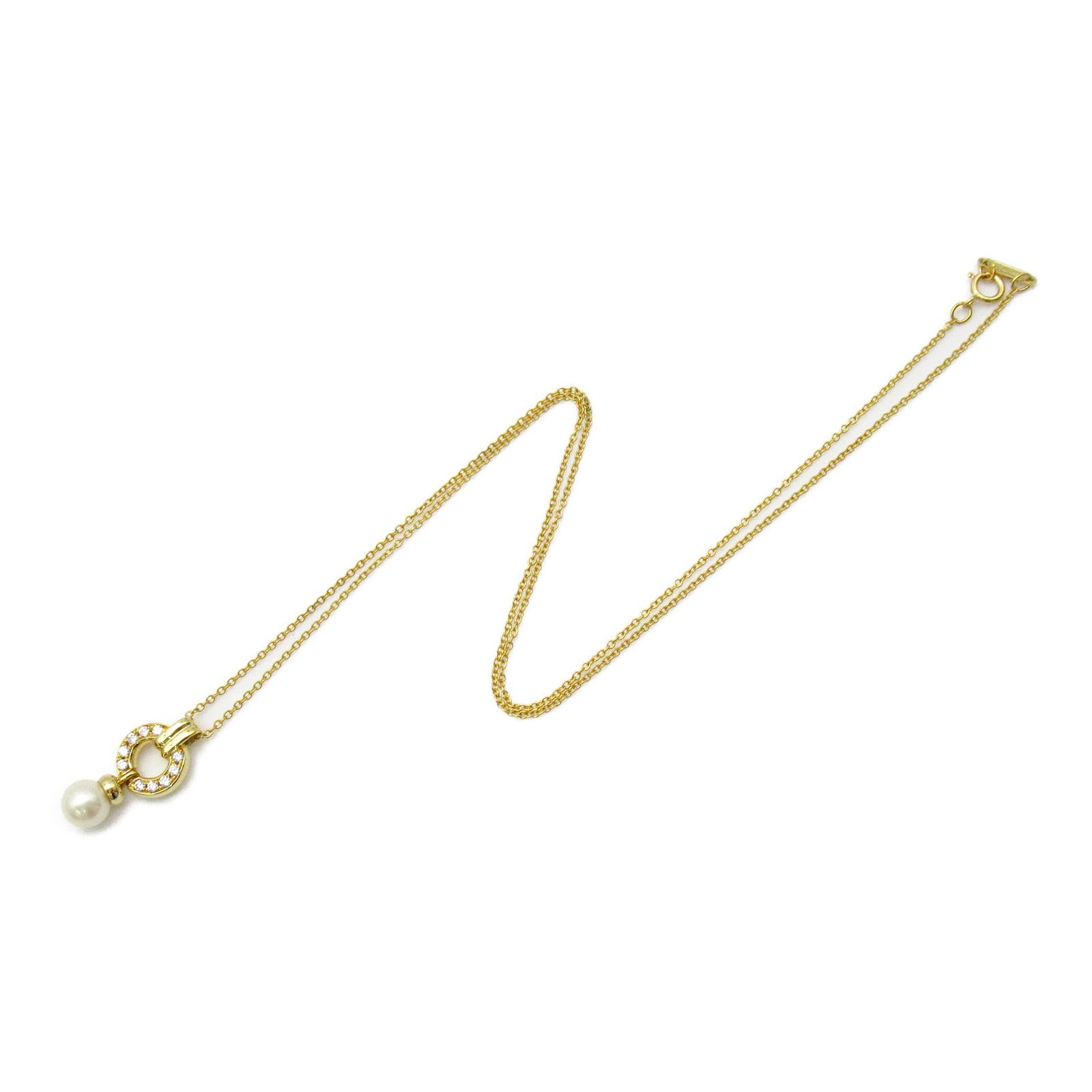 TIFFANY＆CO 【激減優惠】18K黃金Door Knock Pearl Diamond Necklace珍珠/鑽石項鍊