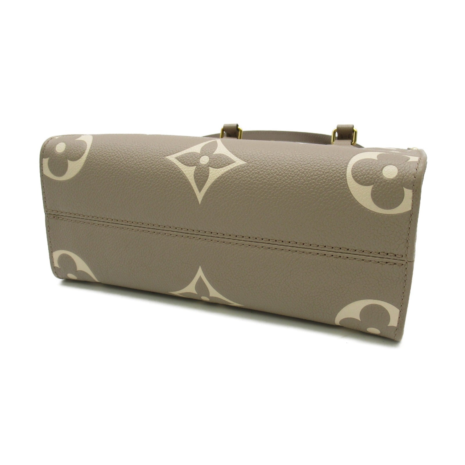 LOUIS VUITTON Monogram Empreinte OnTheGo PM金扣手挽肩背兩用袋米色