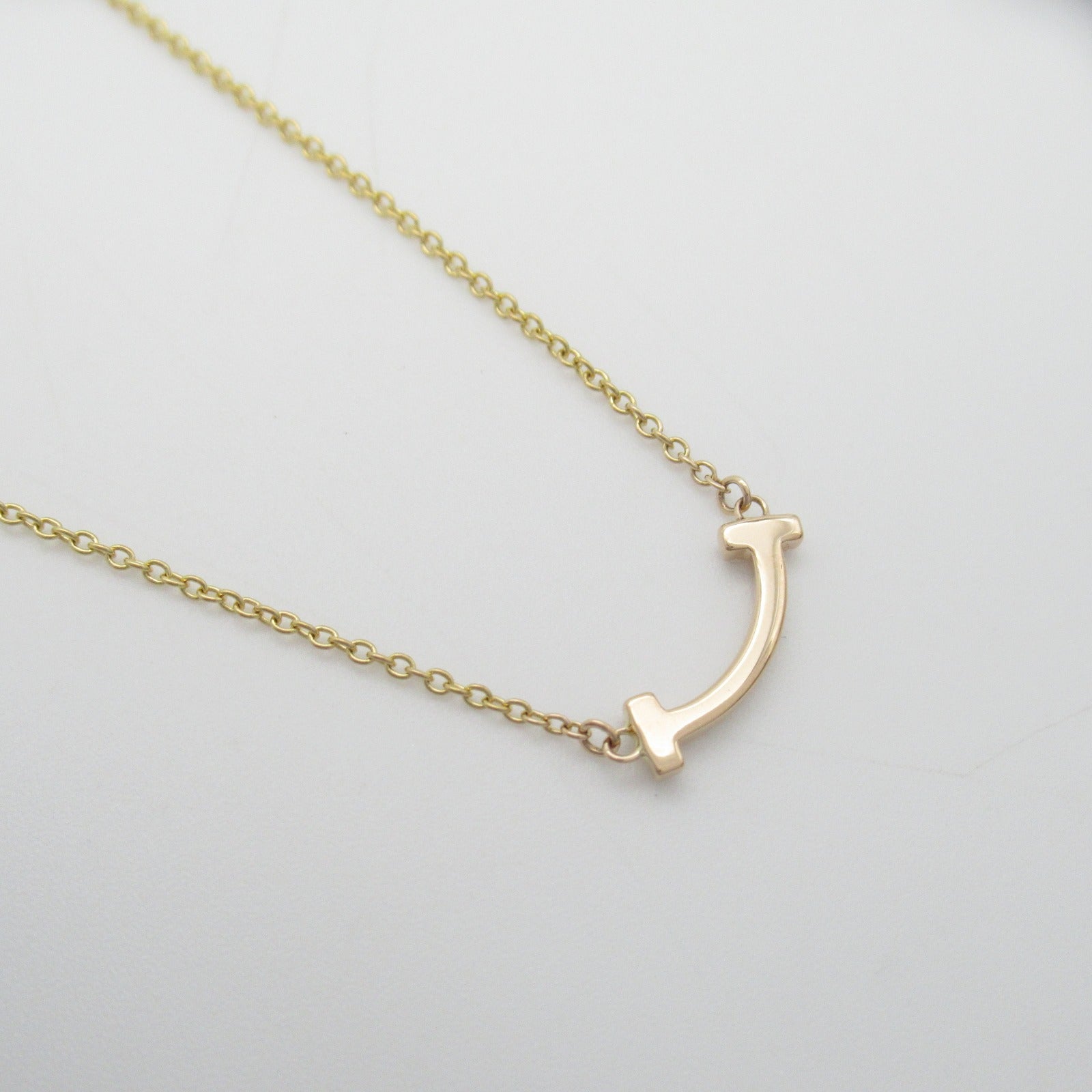 TIFFANY＆CO 【激減優惠】18K黃金T Smile Micro Diamond Necklace鑽石項鍊
