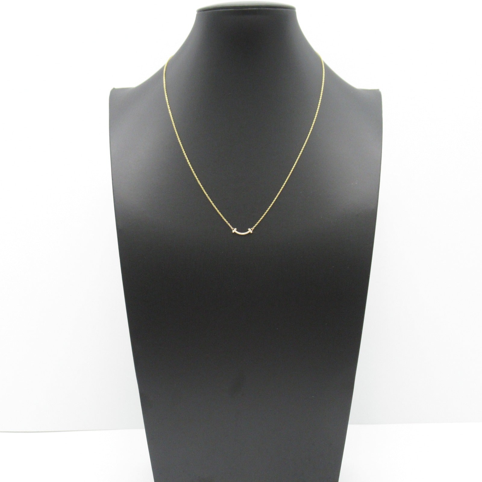 TIFFANY＆CO 【激減優惠】18K黃金T Smile Micro Diamond Necklace鑽石項鍊