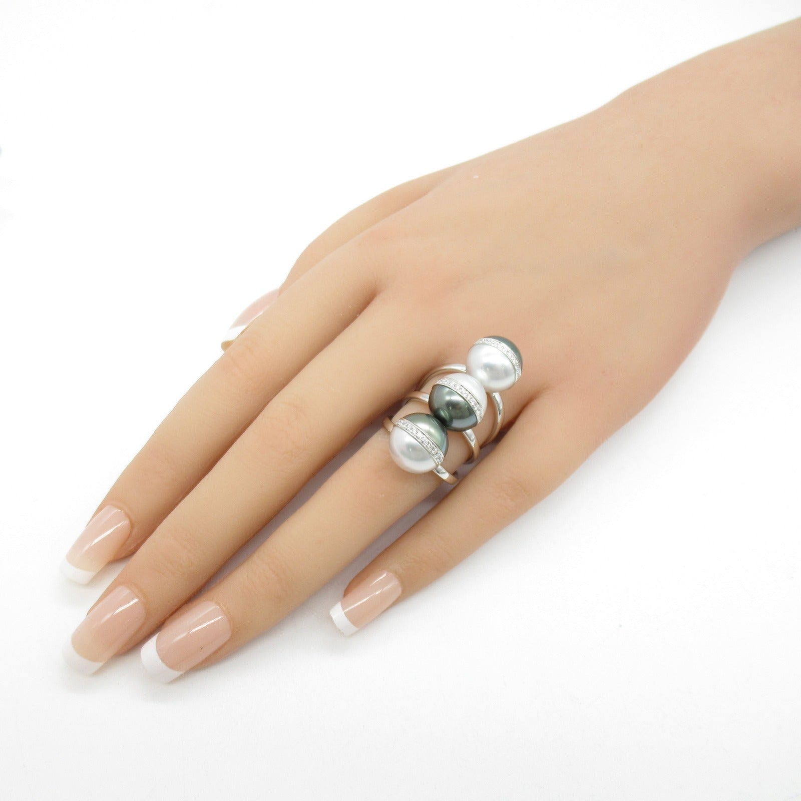 TASAKI 【激減優惠】18K白金Balance Unite Pearl Diamond Ring珍珠/0.34ct鑽石戒指US#6.25/JP#12
