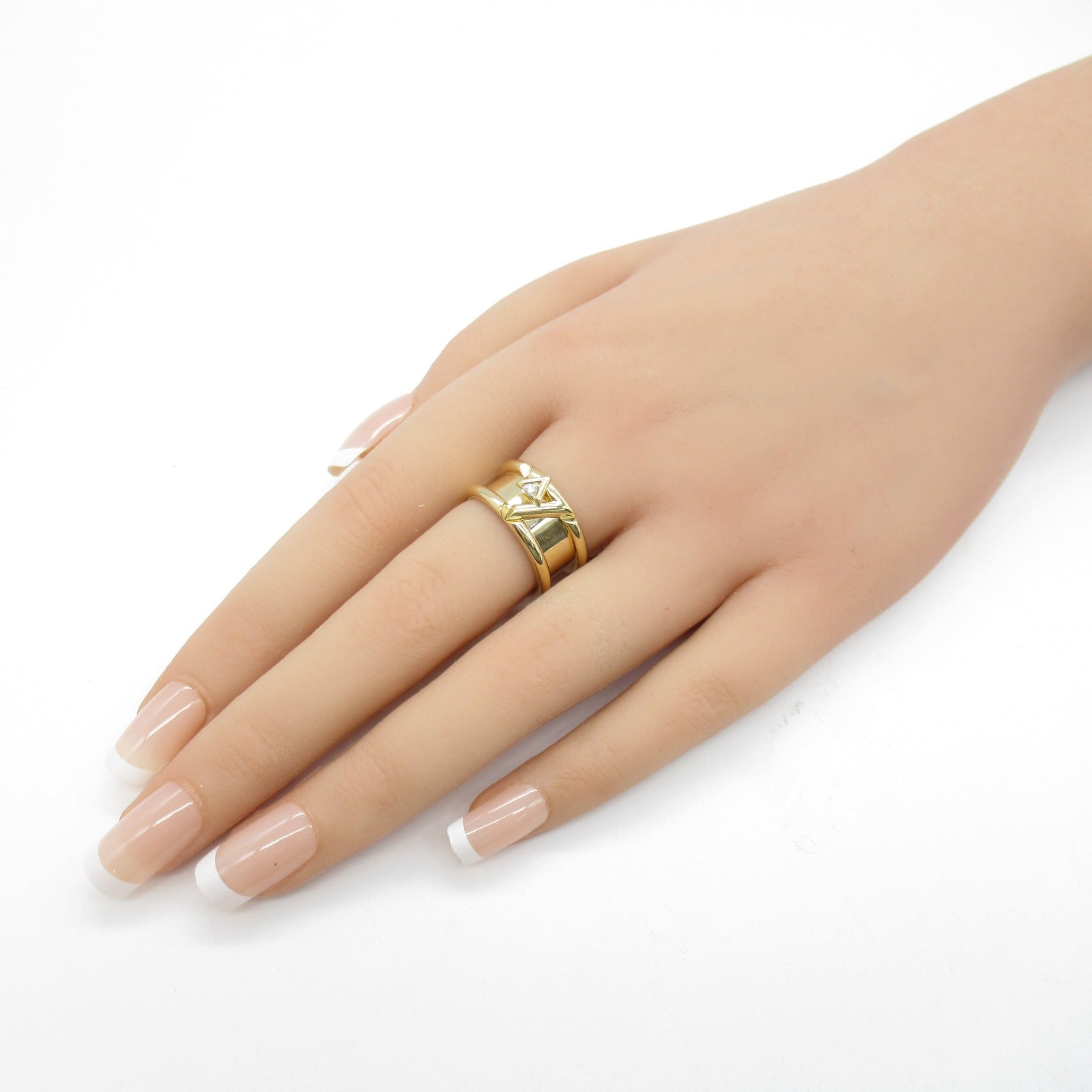 LOUIS VUITTON 【激減優惠】18K黃金Berg Band Ring鑽石戒指US#6/JP#11/LV#51