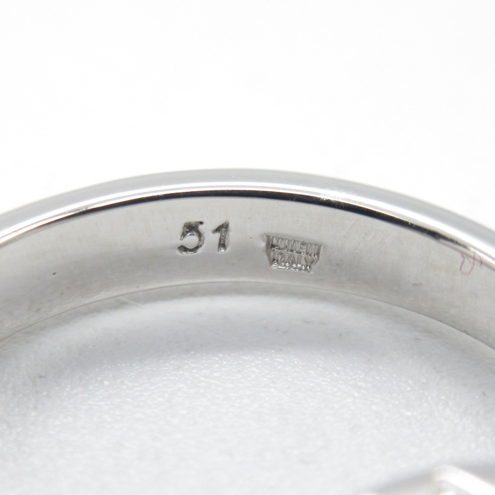 BVLGARI 18K白金Bvlgari Flip Onyx Diamond Ring縞瑪瑙/鑽石戒指US#5.75/JP#10/Bvlgari#51