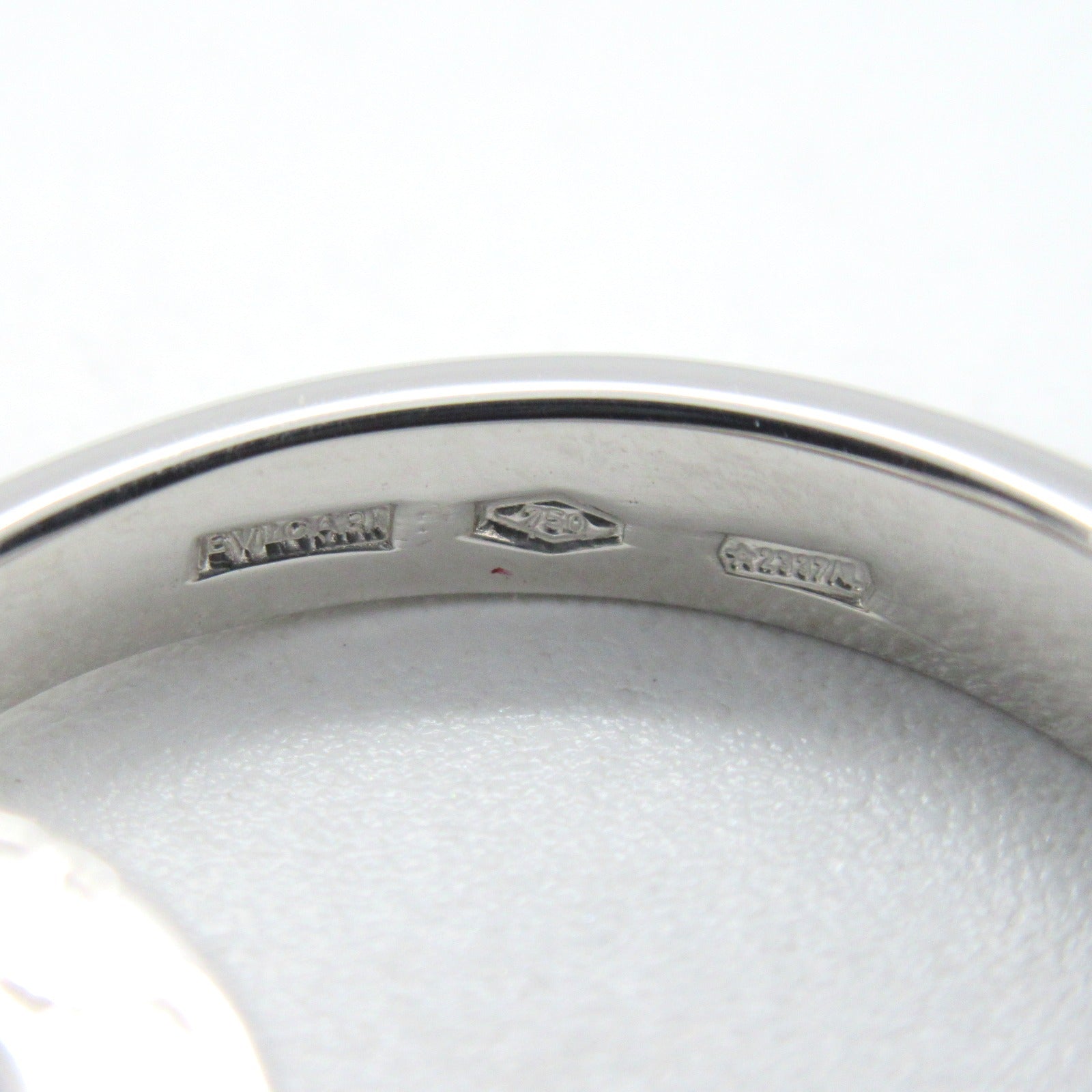 BVLGARI 18K白金Bvlgari Flip Onyx Diamond Ring縞瑪瑙/鑽石戒指US#5.75/JP#10/Bvlgari#51