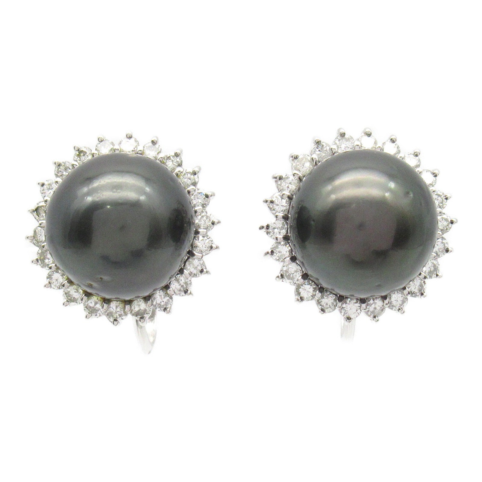 JEWELRY PT850鉑金Pearl Diamond Earrings 11.4mm珍珠/0.41ct鑽石耳環