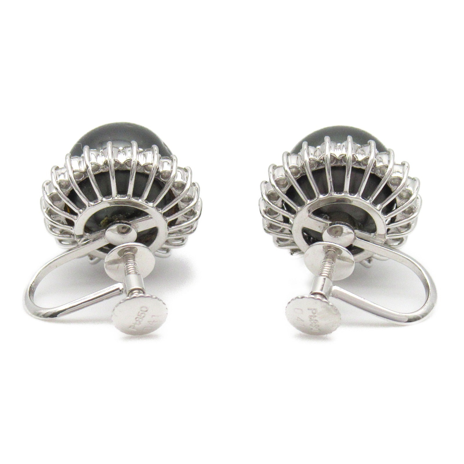 JEWELRY PT850鉑金Pearl Diamond Earrings 11.4mm珍珠/0.41ct鑽石耳環